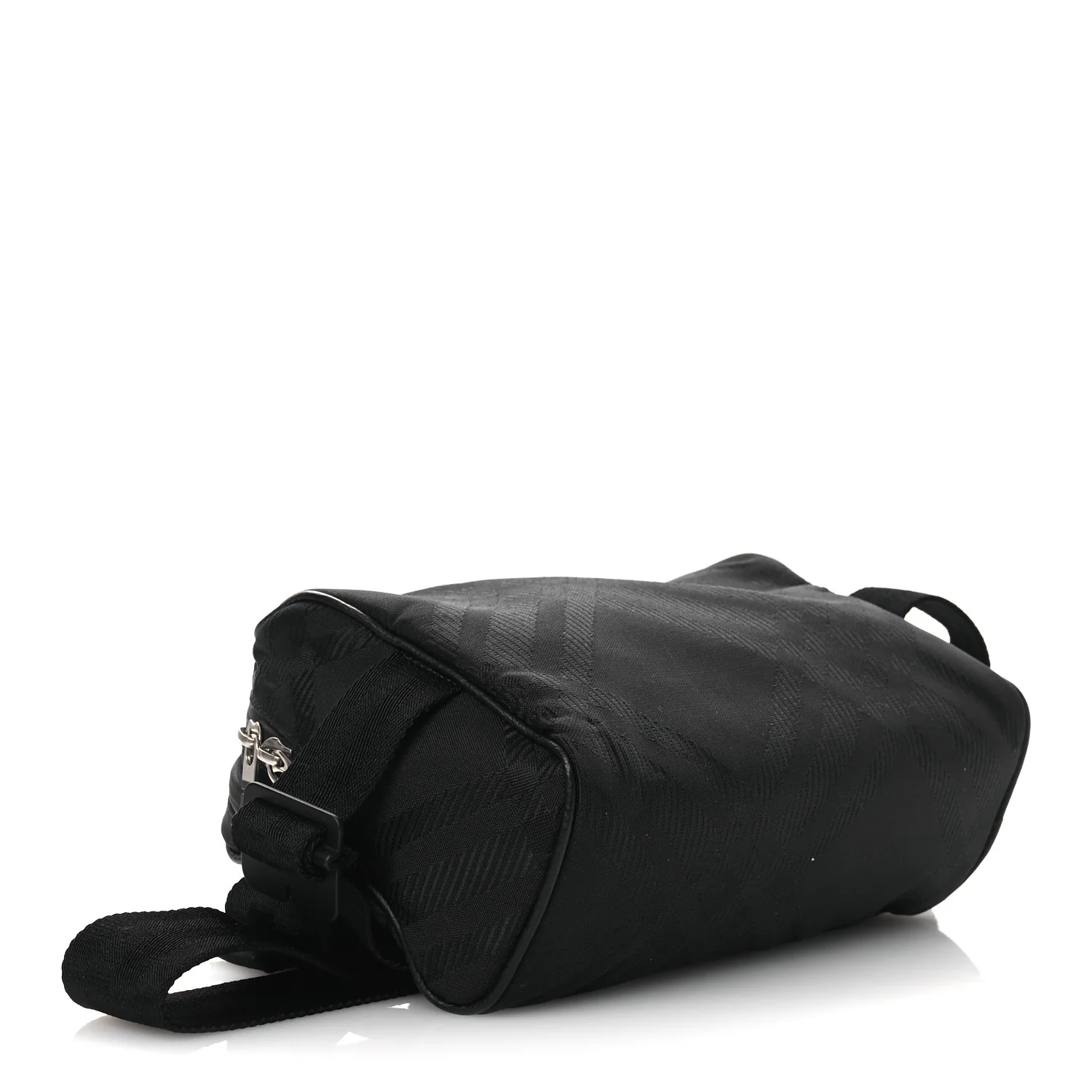 Nylon Jacquard Check Belt Bag Black - Top Club
