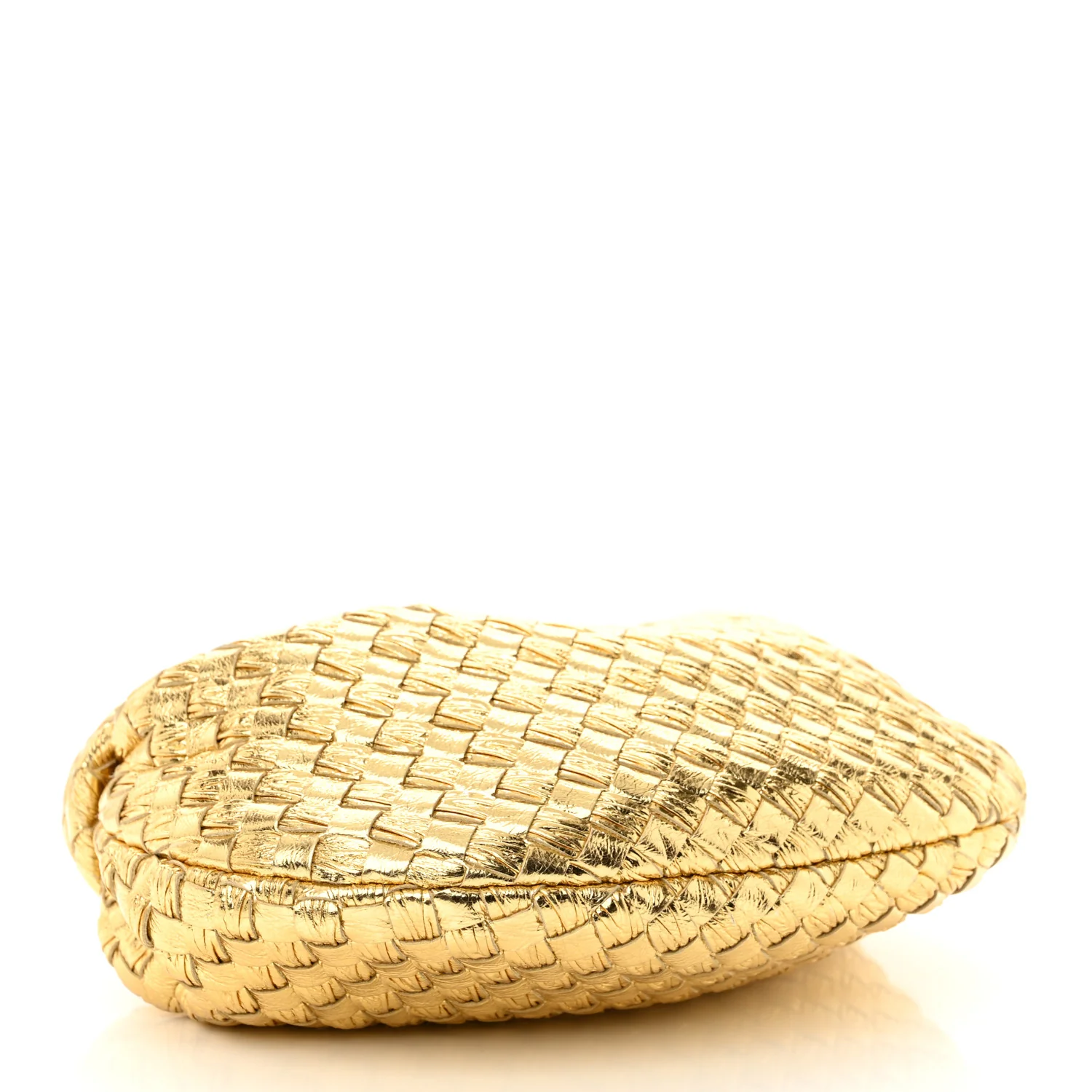 Laminated Calfskin Pressed Intreccio Mini Jodie Gold - Top Club