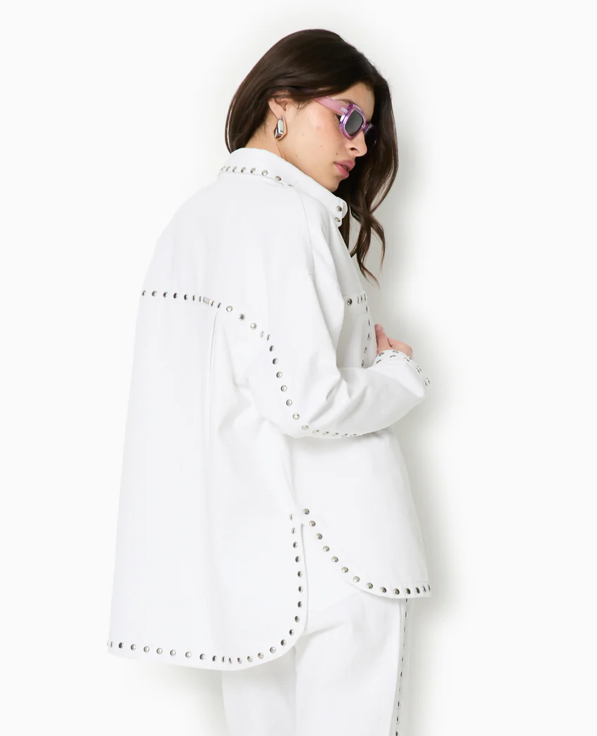 Pimkie Veste oversize en toile avec clous