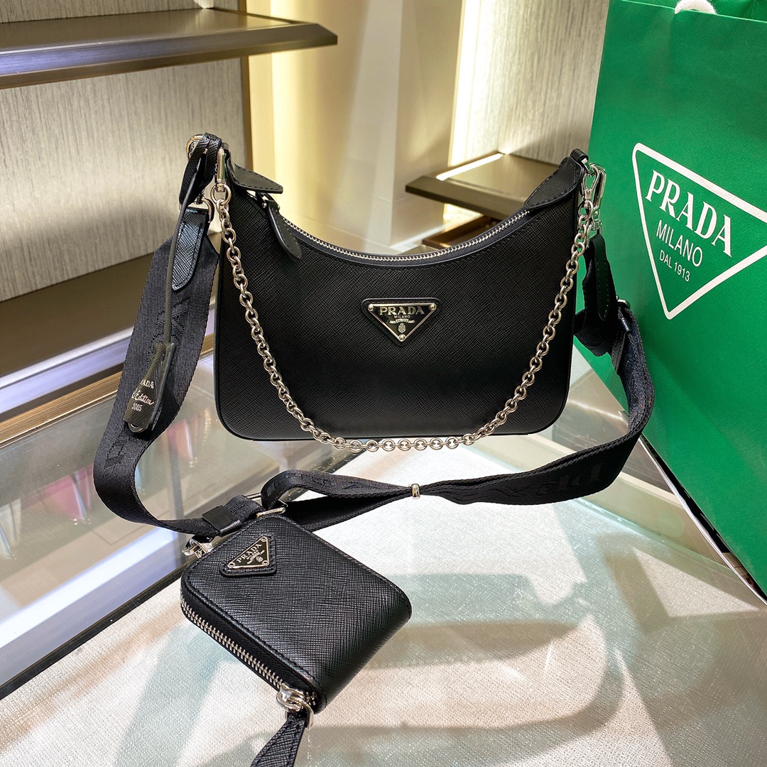 Pra Re-Edition 2005 Re-Nylon Mini Bag Black For Women, Women's Bags 8.6in/22cm 1NE204_R064_F0002 - Top Club