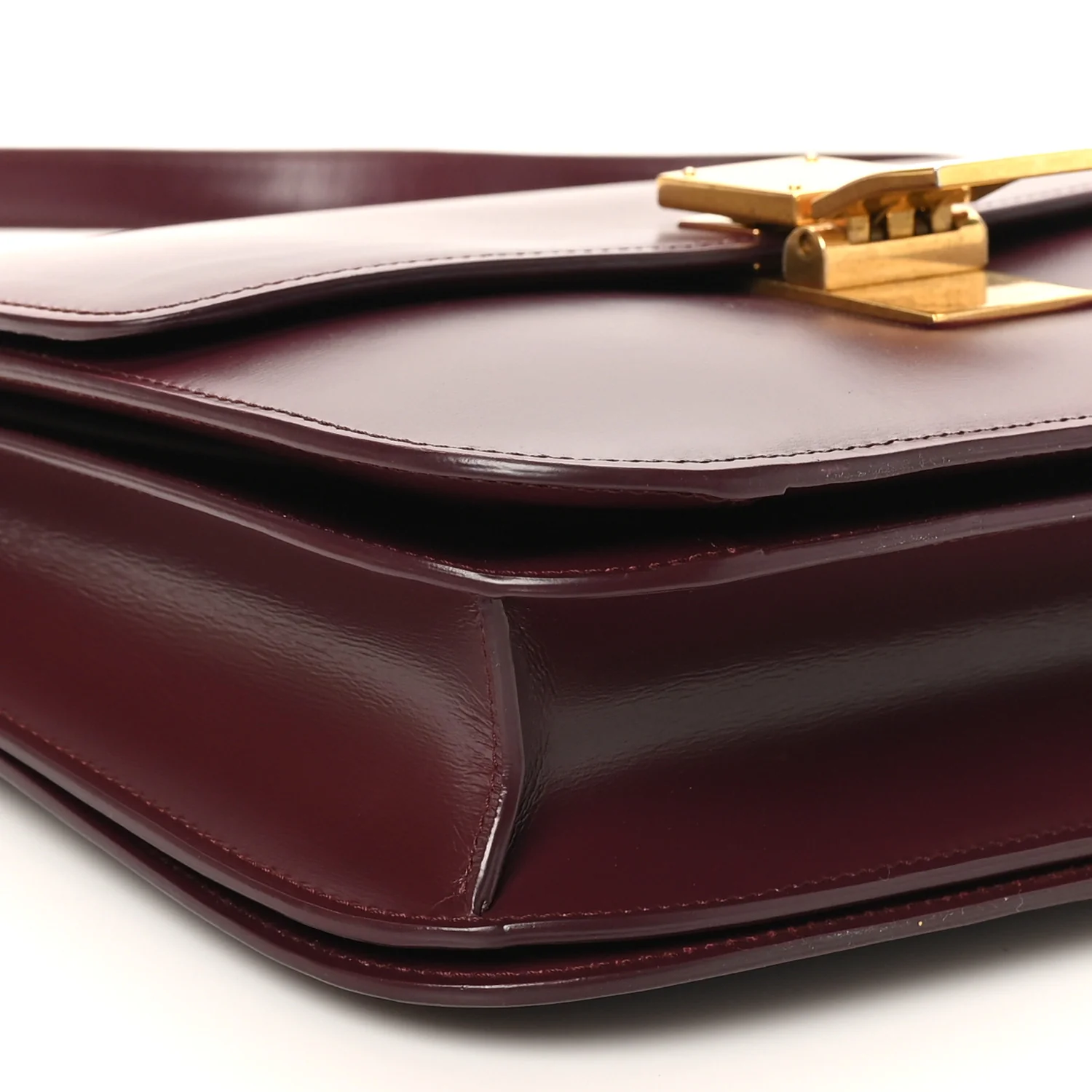 Box Calfskin Medium Classic Box Flap Bag Burgundy - Top Club