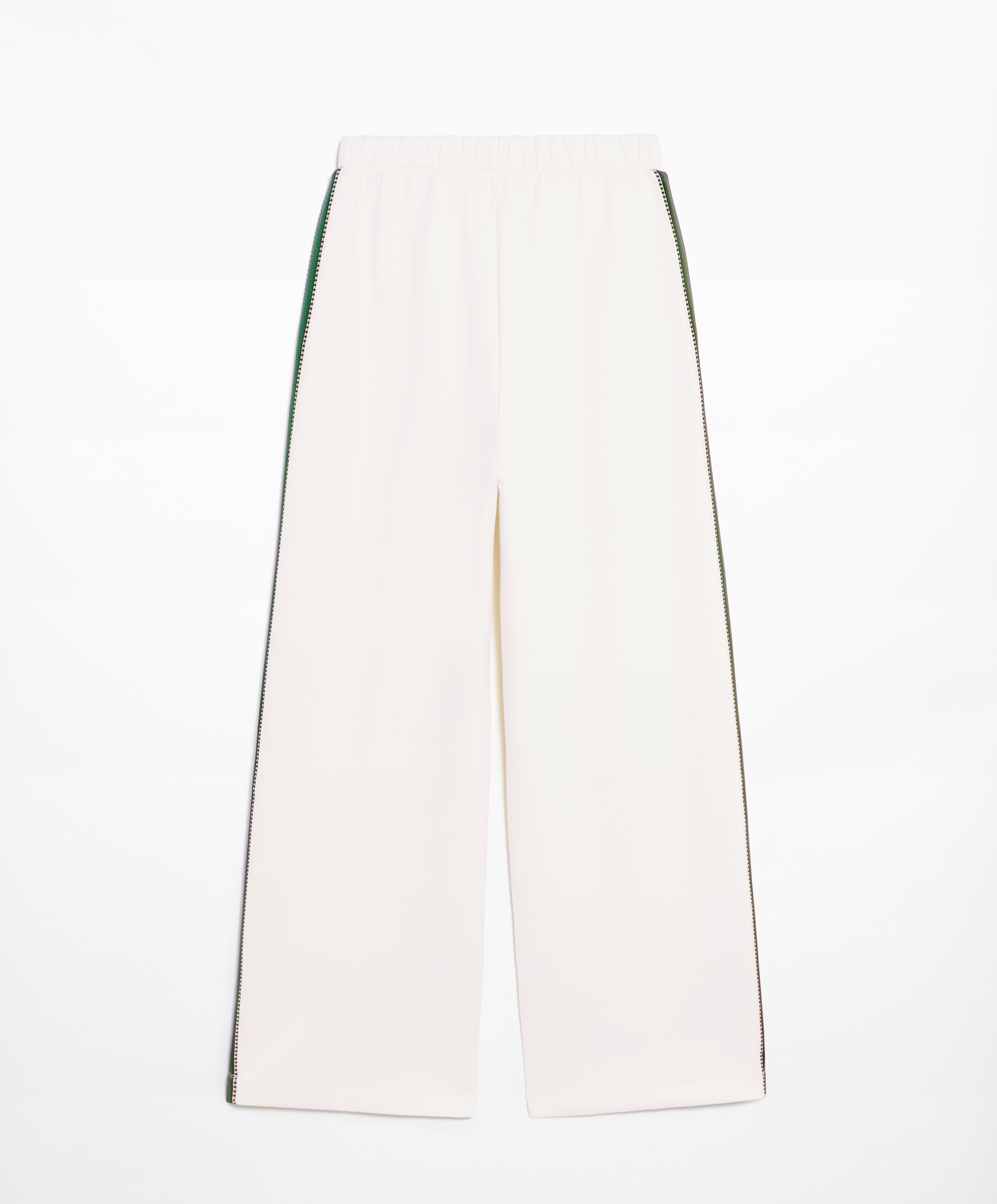 OYSHO Cotton blend piqué straight-leg trousers