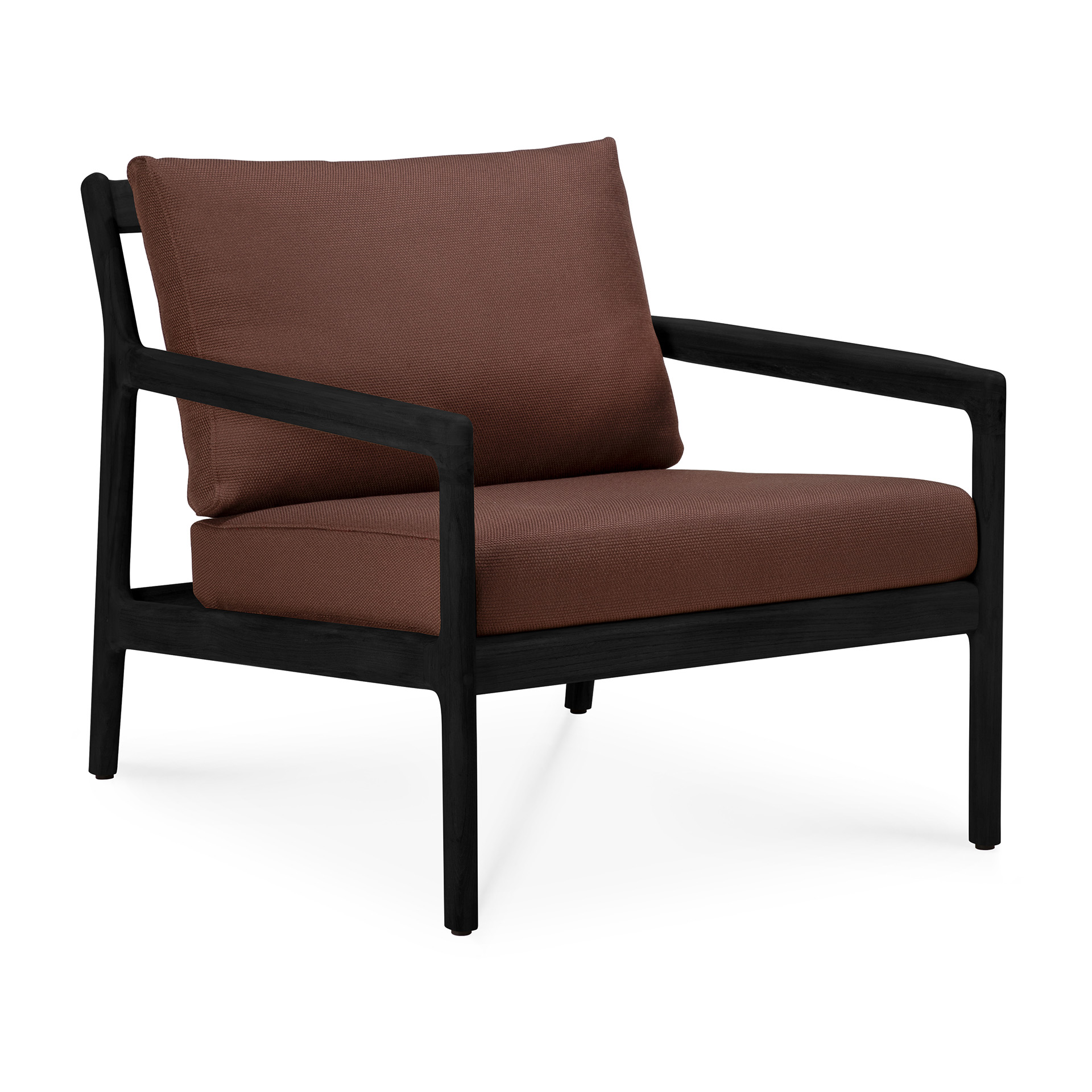 Teak Jack lounge chair - outdoor -- zwart - burgundy
