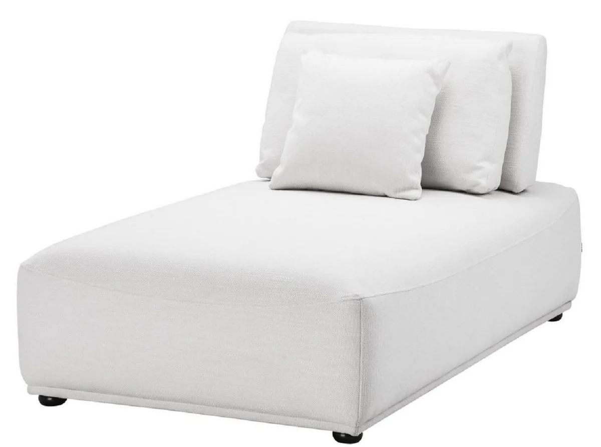 Luxury chaise longue white / black 93 x 158 x H. 83 cm - lounge chair with backrest and 2 cushions - living room furniture