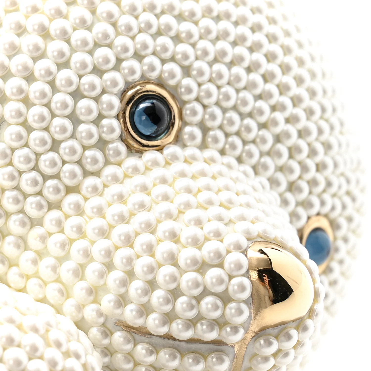 Pearl Crystal Sweetheart Bear Minaudiere Clutch White - Top Club
