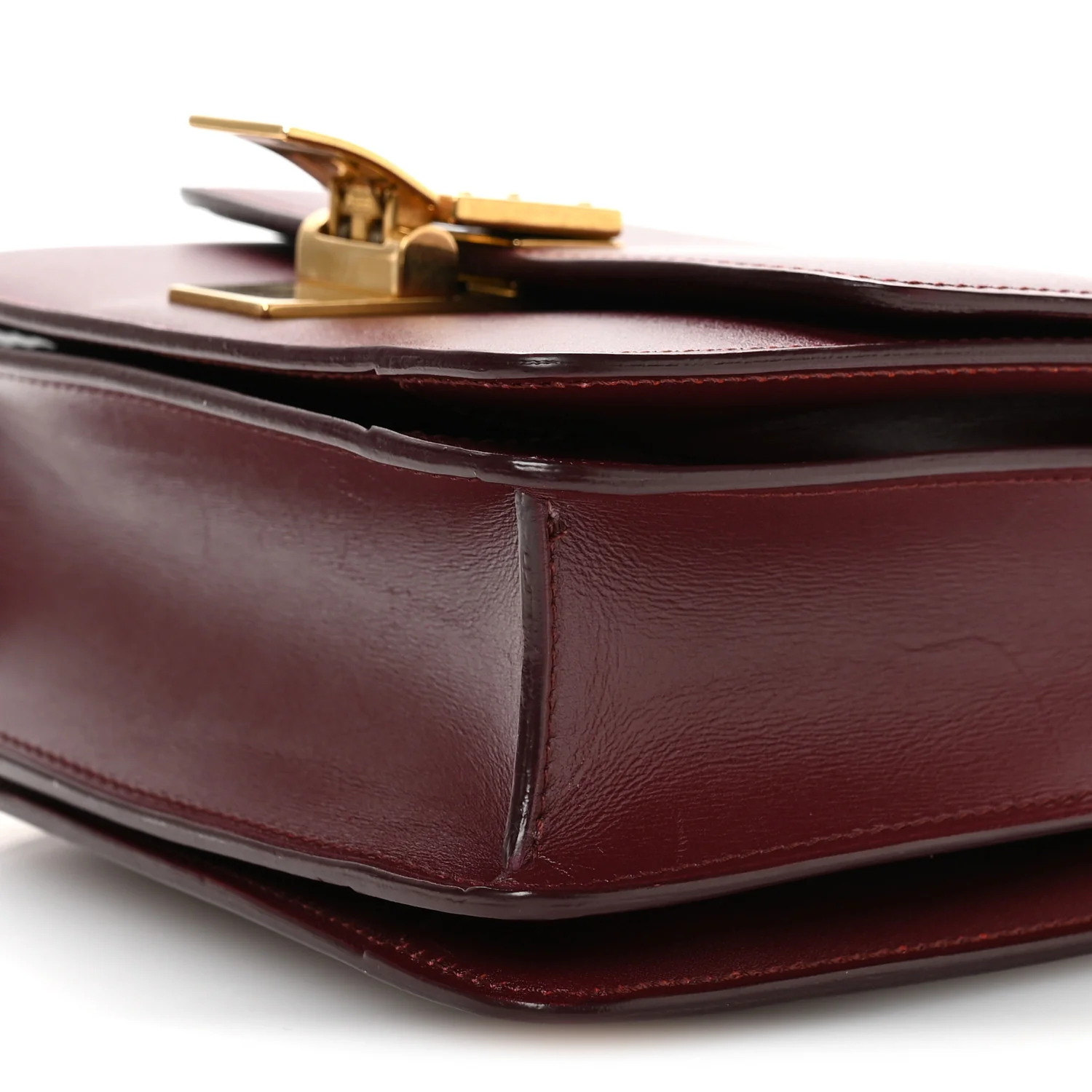 Box Calfskin Small Classic Box Flap Bag Burgundy - Top Club