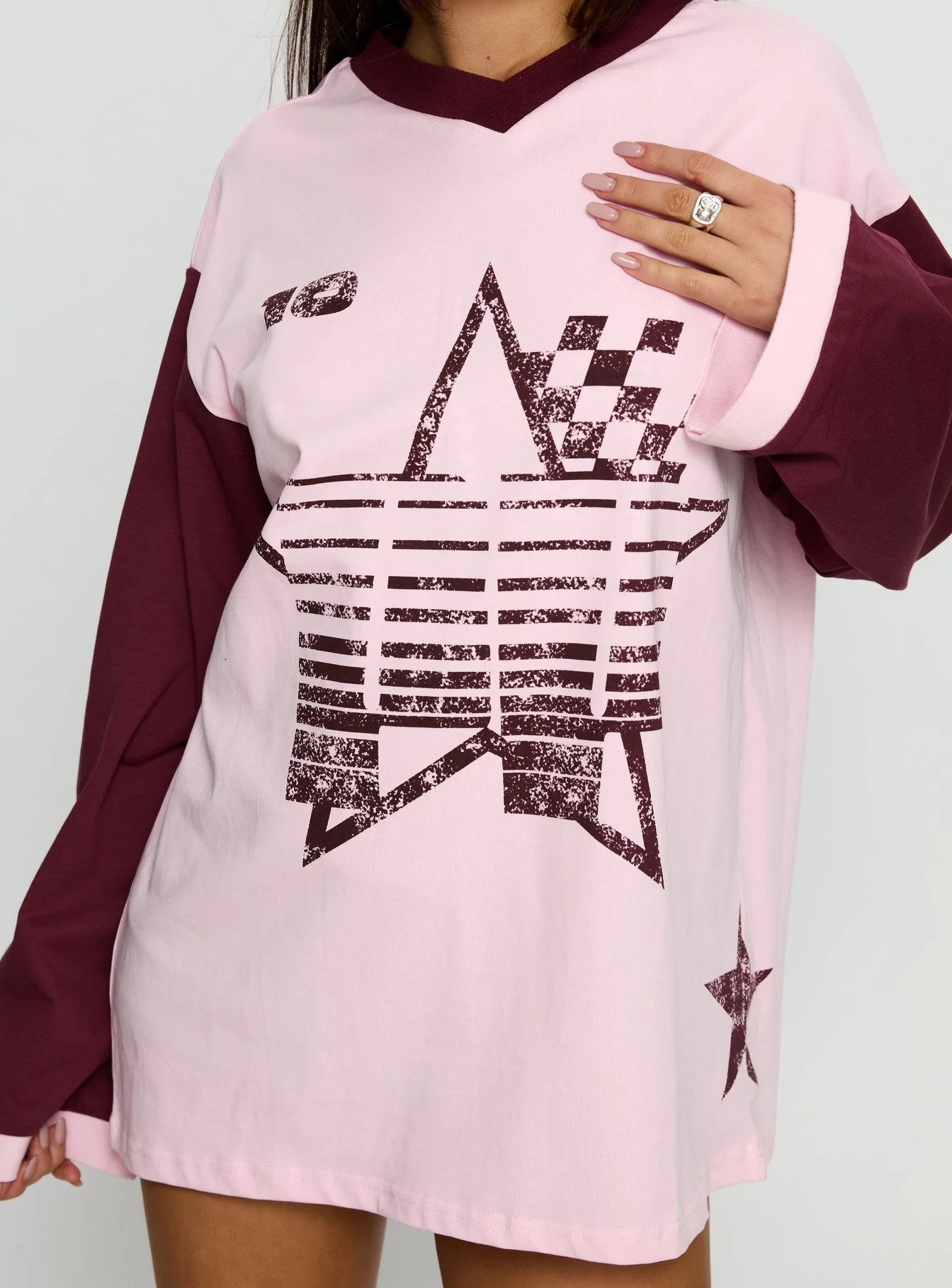 Starletta Long Sleeve Moto Top Pink