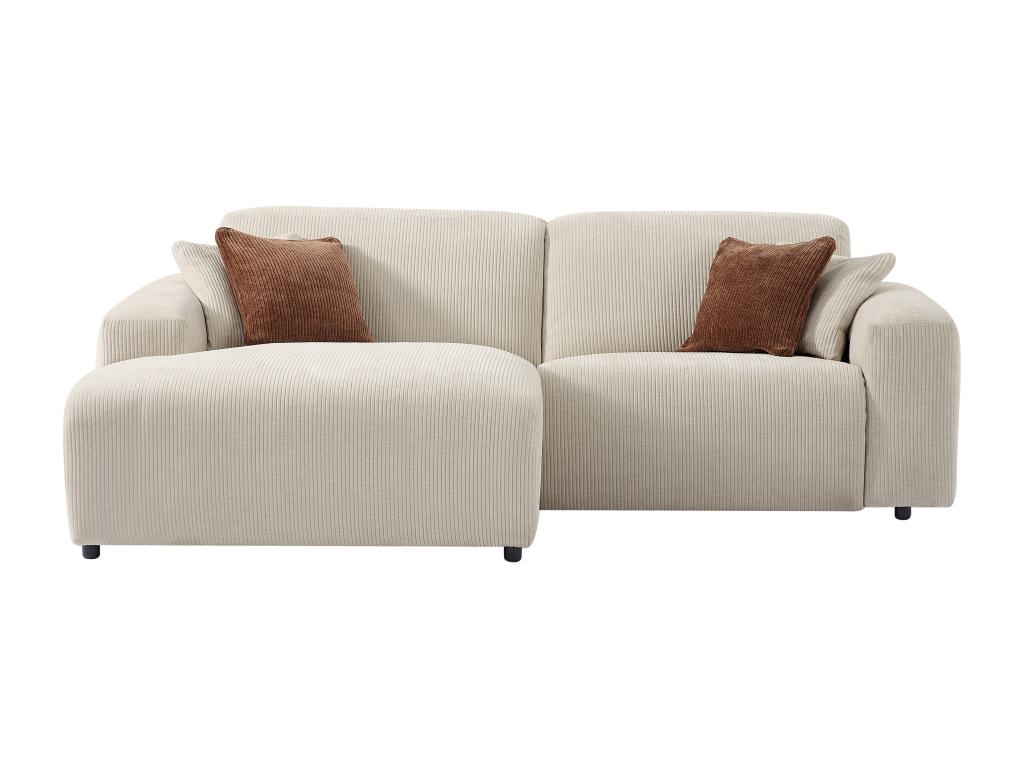 Sofá rinconera izquierda reclinable eléctrico de terciopelo beige