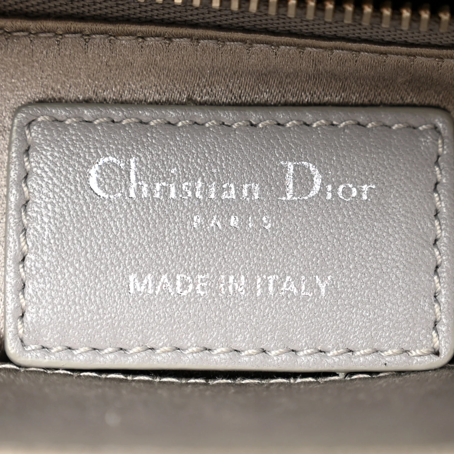 Satin Crystal Cannage Mini Lady Dior Gray - Top Club