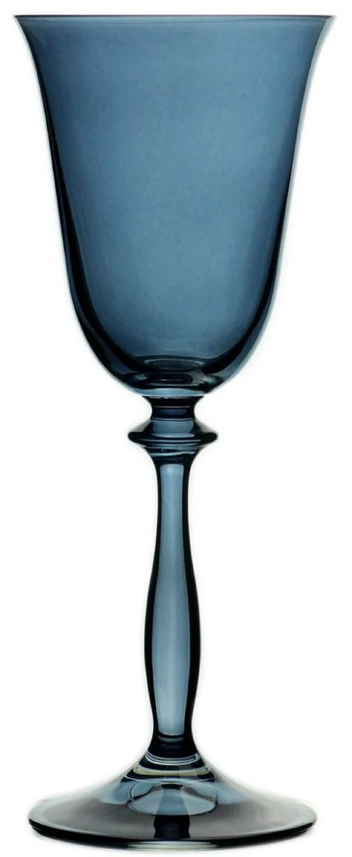 Luxury Baroque white wine glass set of 6 blue Ø 8.5 x H. 21 cm - Handmade wine glasses - Hotel & Restaurant Accessories - Luxury quality