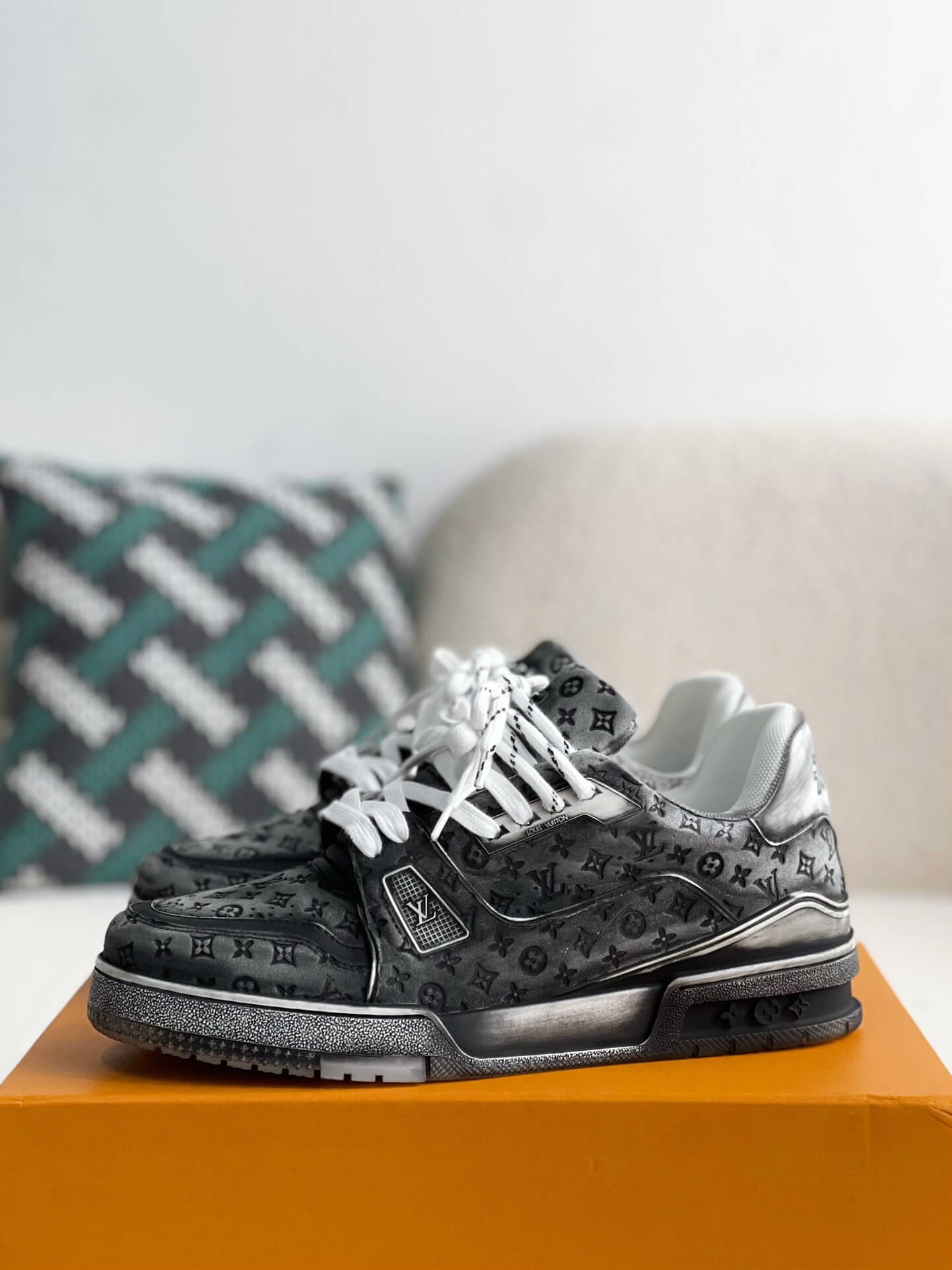 Louis Vuitton LV Trainer #54 Faded Black Sneaker - Sneaker Replica Workshop