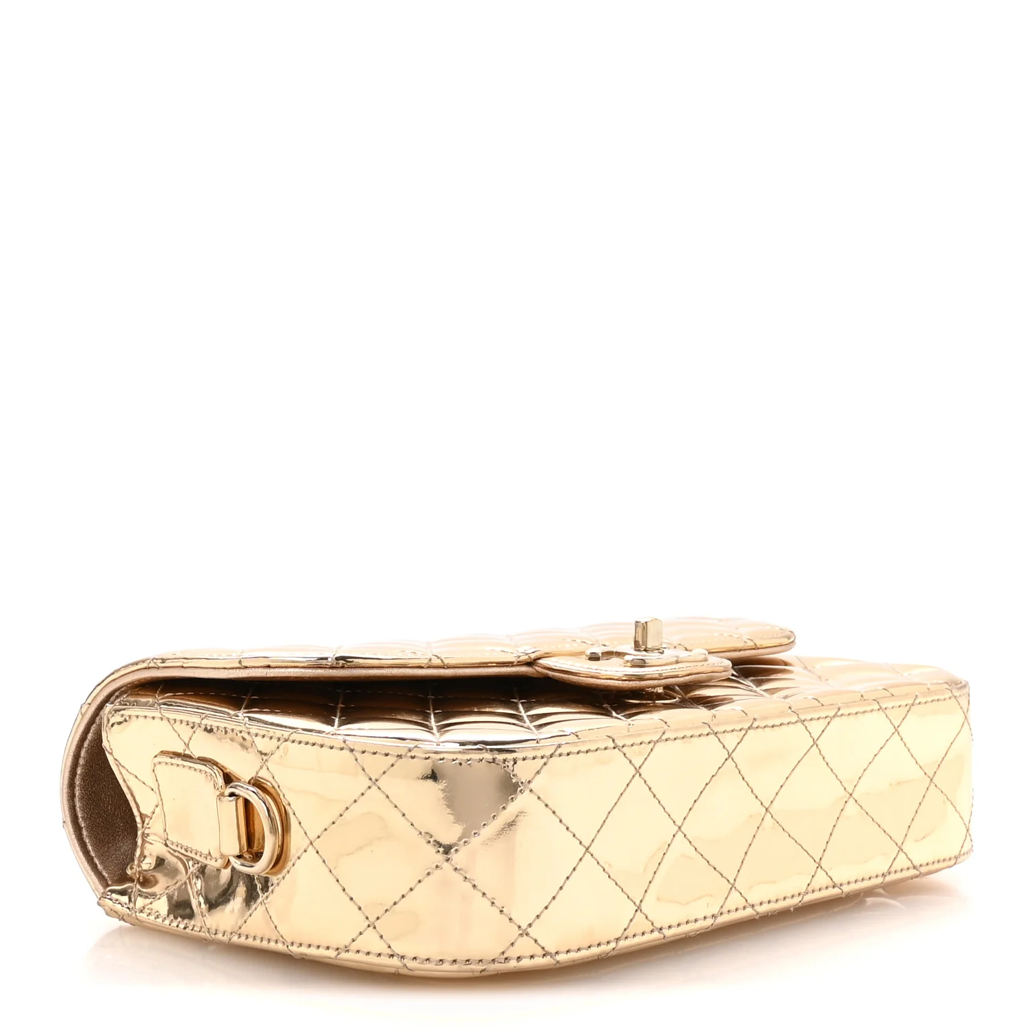 Mirror Calfskin Metallic Calfskin Medium Hollywood Boulevard Flap With Star Coin Purse Light Gold - Top Club