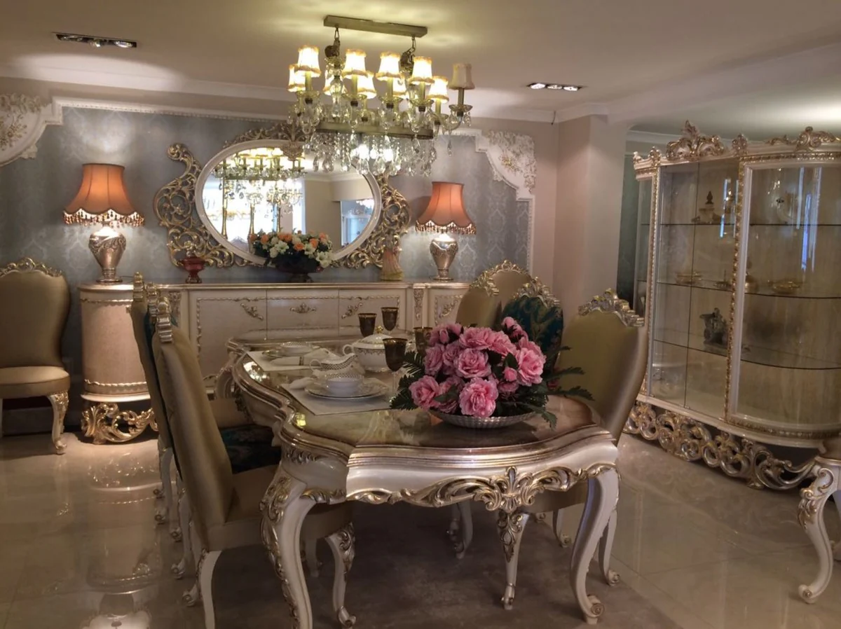Luxury Baroque Dining Room Set - 1 Dining Table & 8 Dining Chairs - Baroque Dining Room Furniture - Luxury Quality - Noble & Magnificent