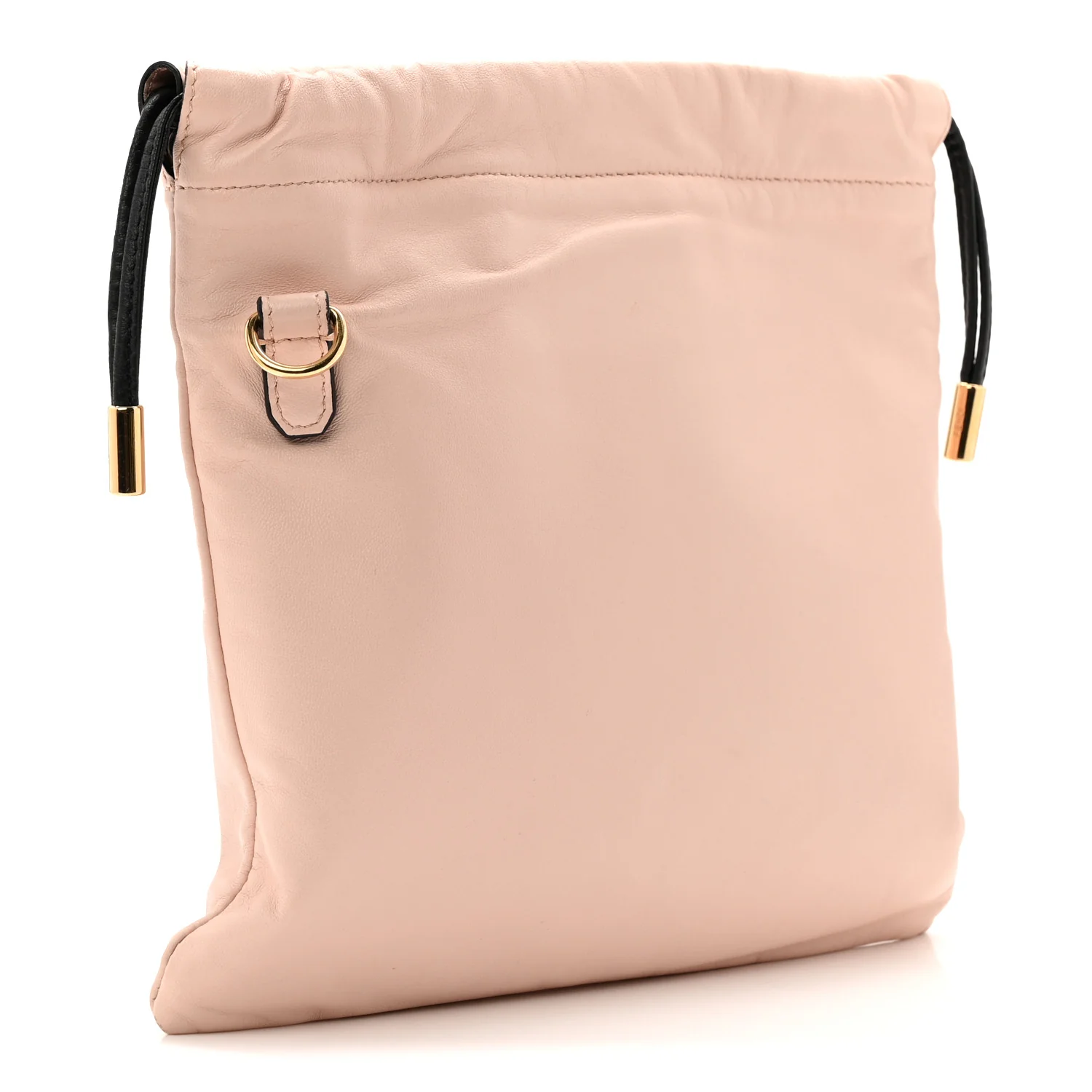 Soft Nappa Logo Small Drawstring Pouch Bag Rosa Quarzo Black - Top Club