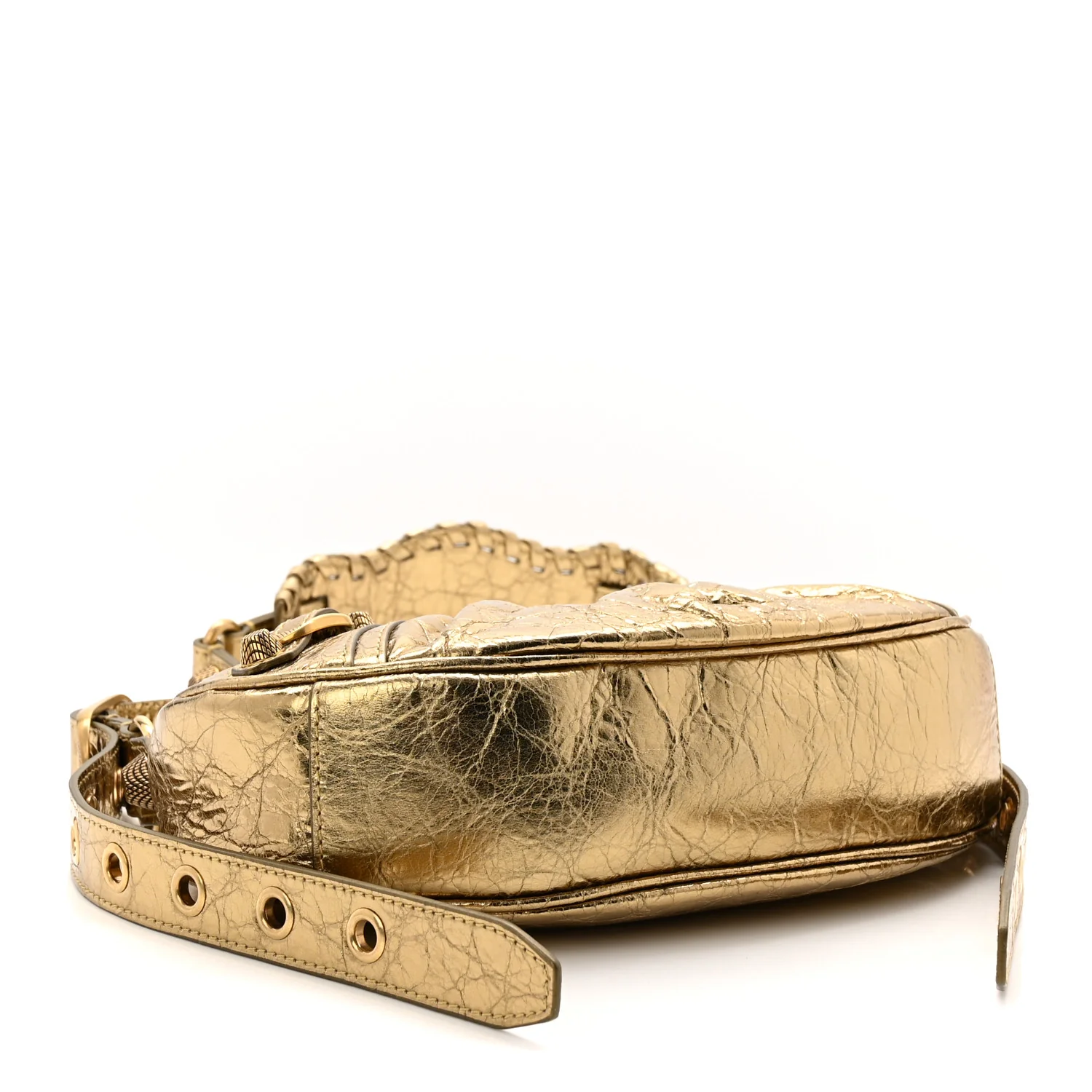 Metallic Agneau Arena Le Cagole Shoulder Bag XS Gold - Top Club