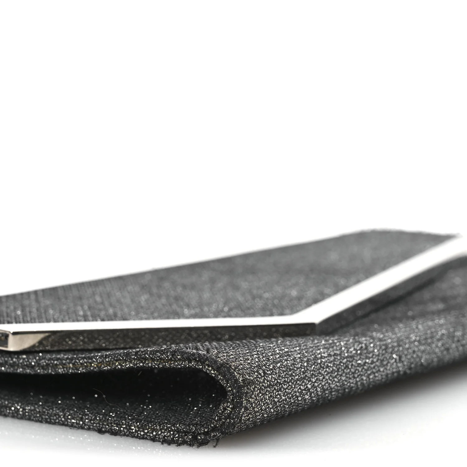 Glitter Fabric Erica Chain Clutch  Anthracite - Top Club