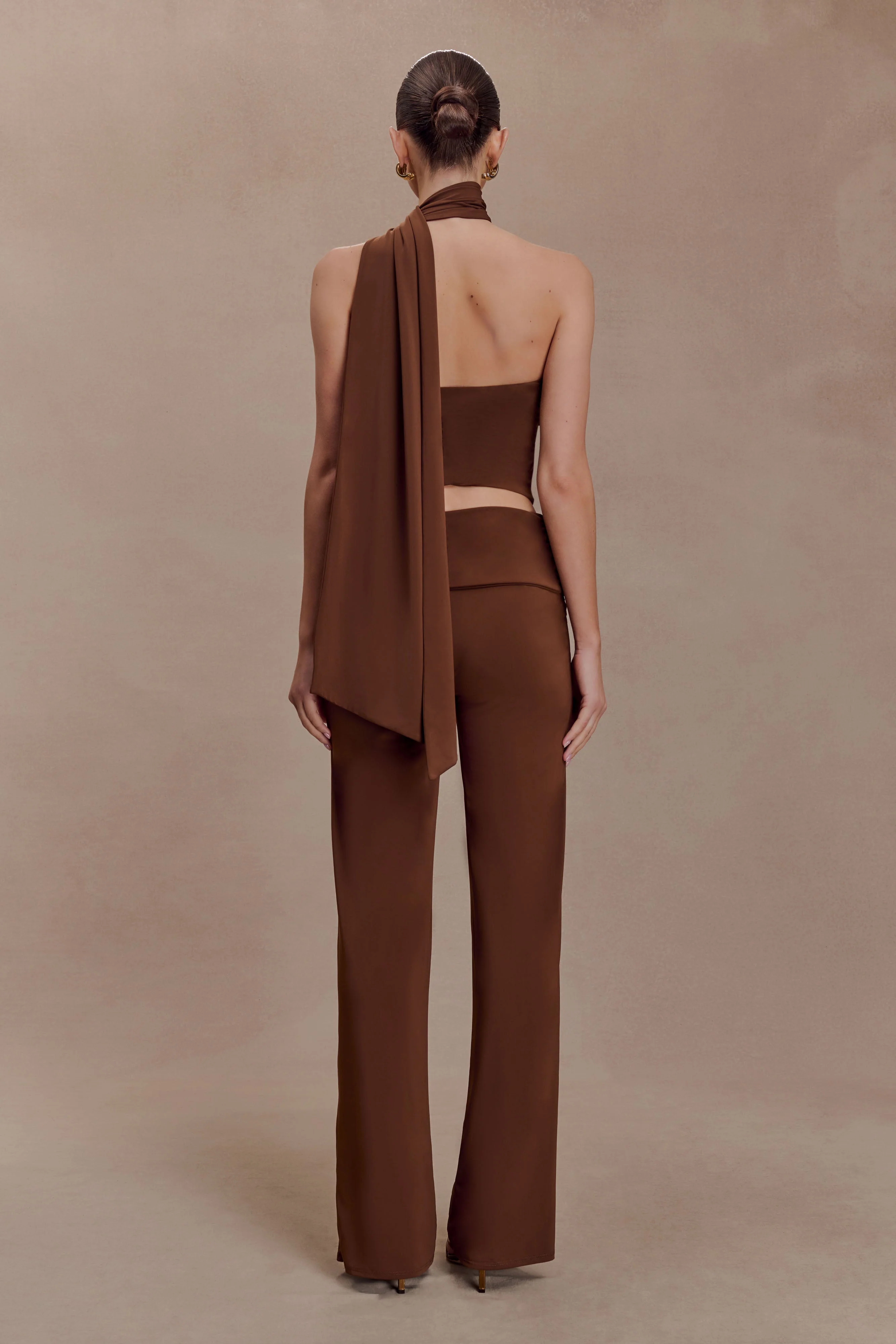 Lydia Slinky Straight Leg Pants - Chocolate