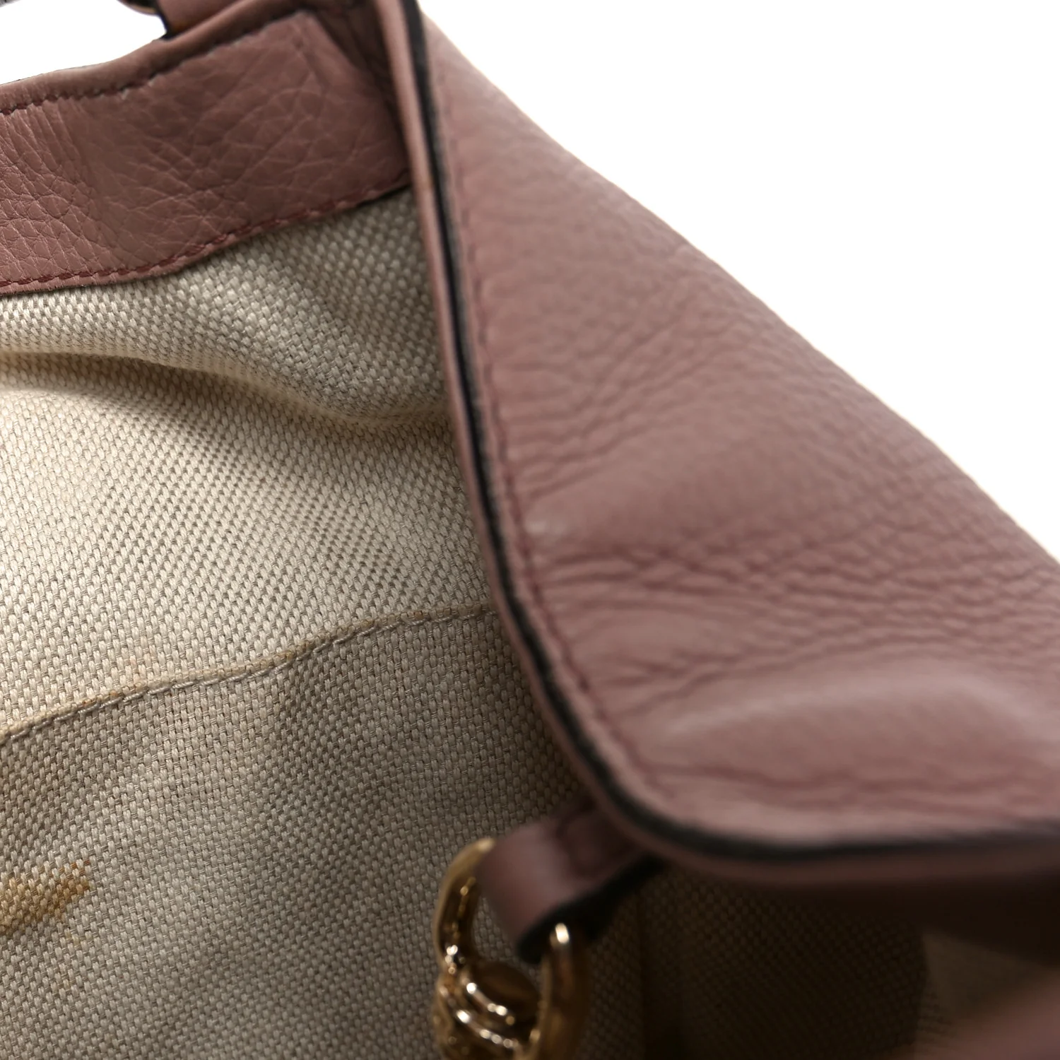 Pebbled Calfskin Small Soho Shoulder Bag Light Pink - Top Club