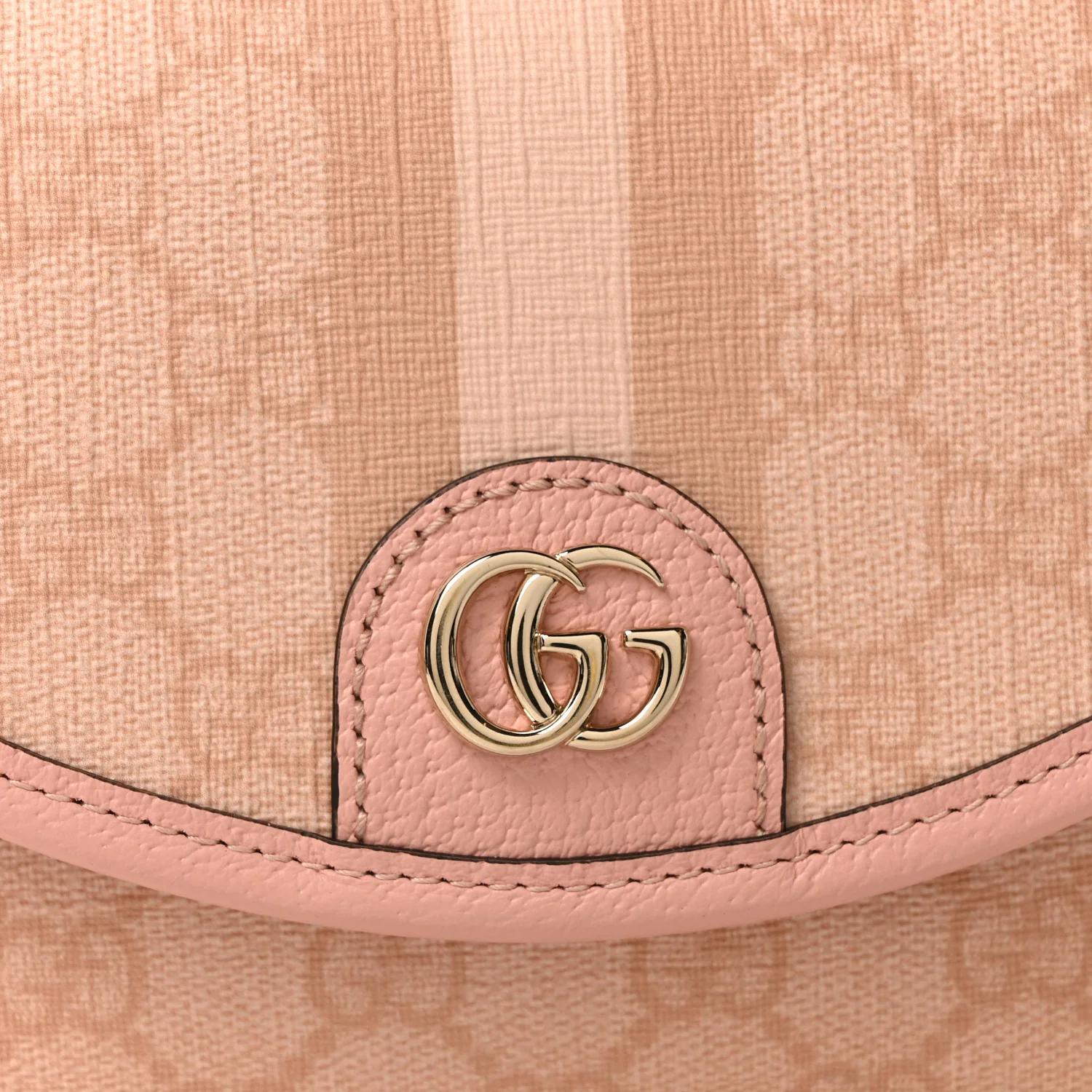 GG Supreme Monogram Textured Dollar Calfskin Mini Ophidia Flap Shoulder Bag Rose Pink - Top Club