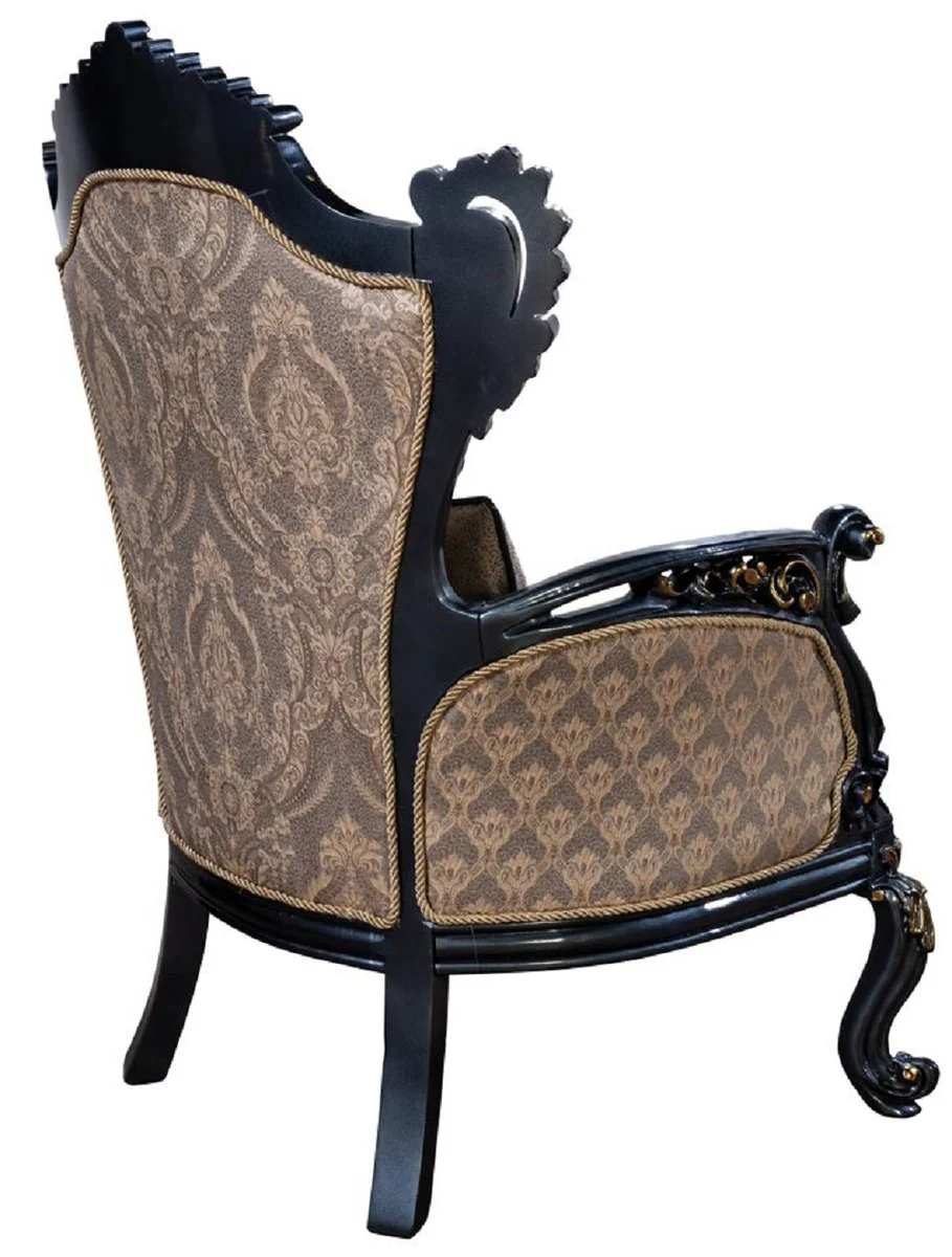 Luxury Baroque Living Room Set Gray / Blue / Gold - 2 Baroque Sofas & 2 Baroque Armchairs & 1 Baroque Coffee Table - Luxury Living Room Furniture in Baroque Style - Baroque Furniture - Noble & Magnificent