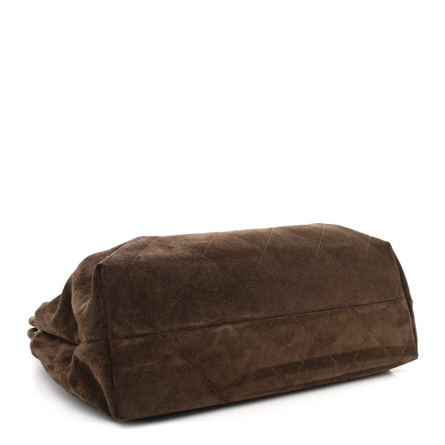 Suede Calfskin Lambskin Quilted Large Maxi Hobo Dark Brown - Top Club
