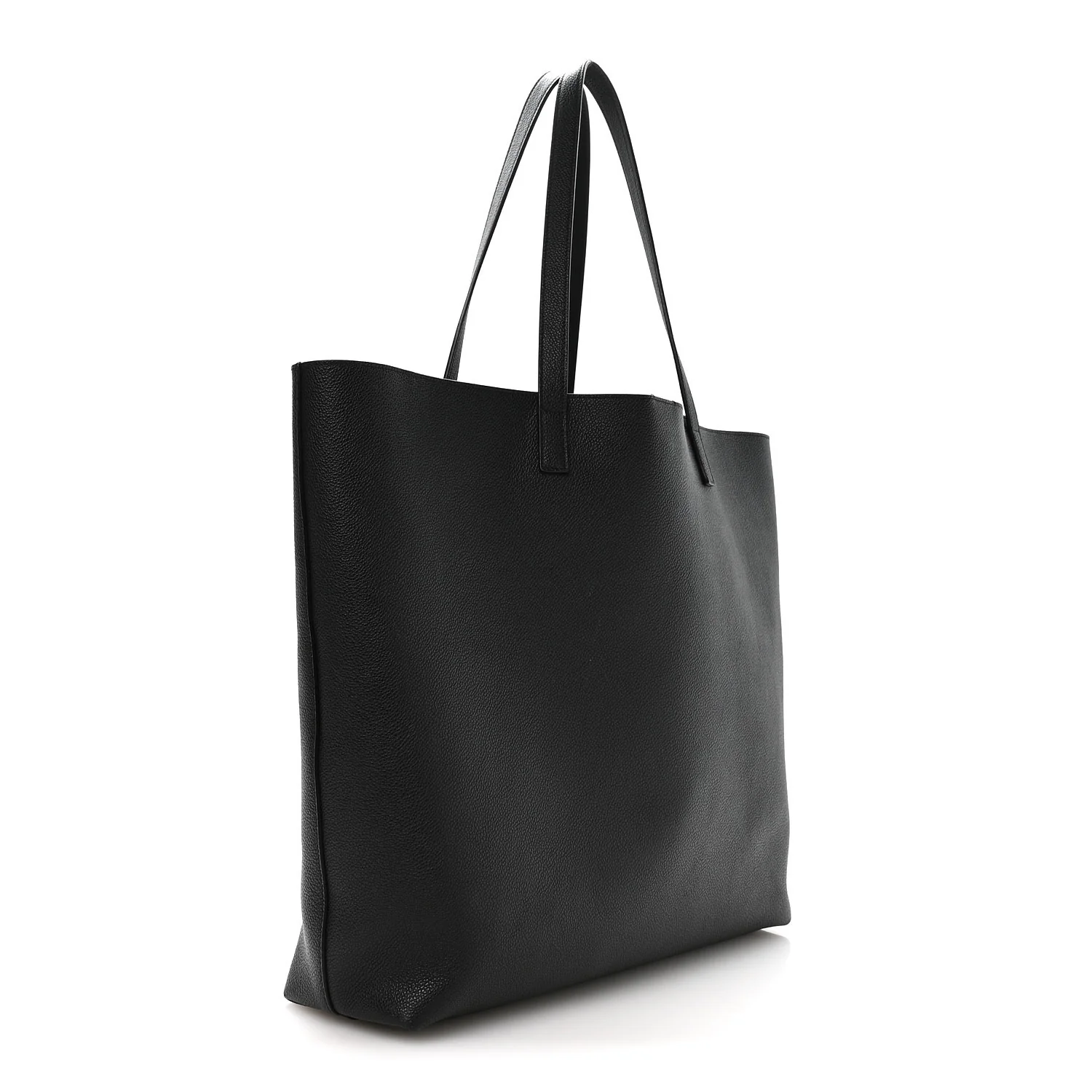 Calfskin Large Shopping Tote Black - Top Club