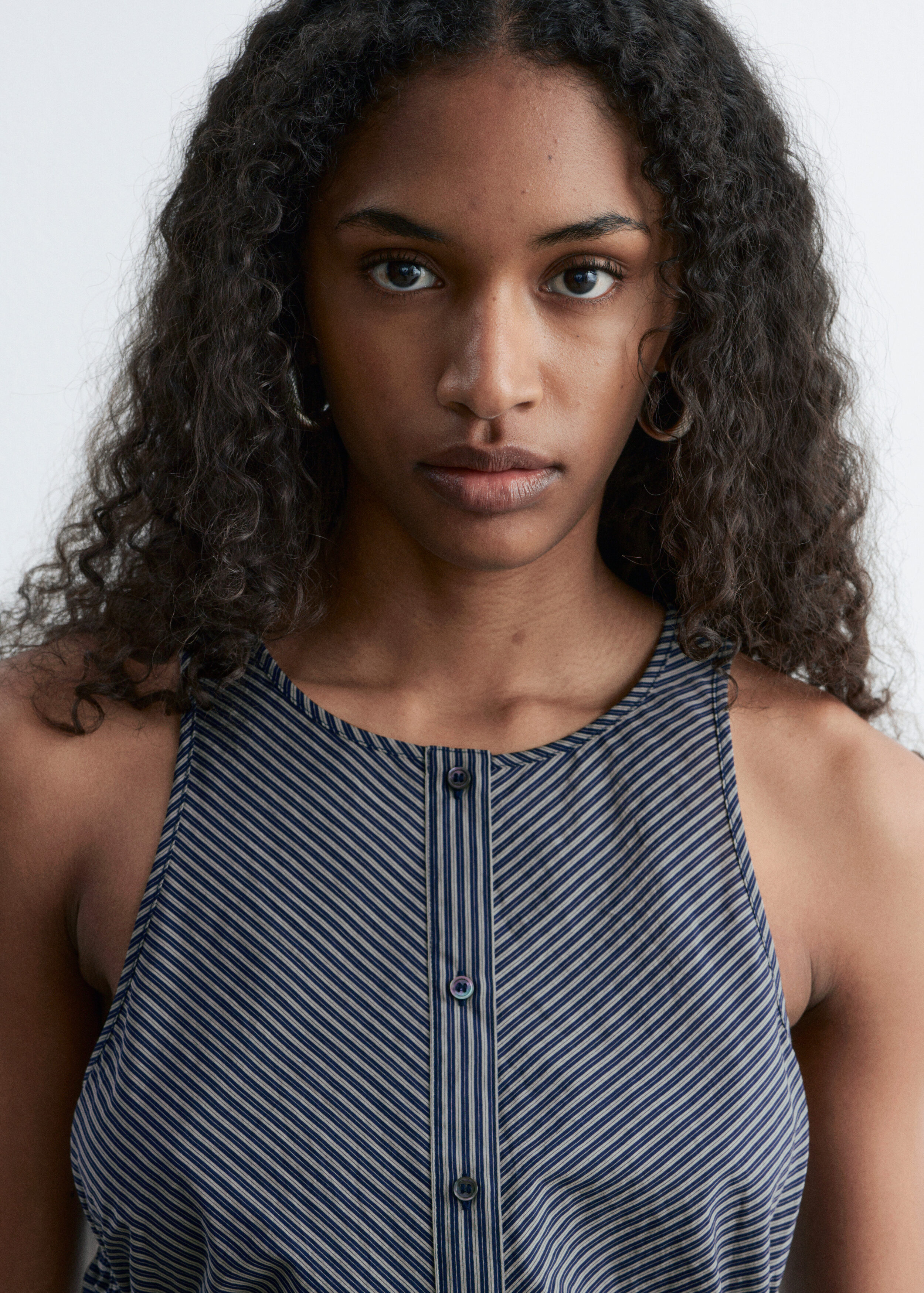 & Other Stories SLEEVELESS DRAWSTRING MIDI DRESS