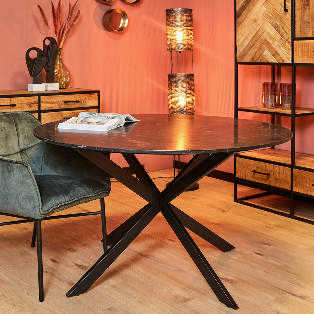 Eettafel Marmer Fred Zwart 130