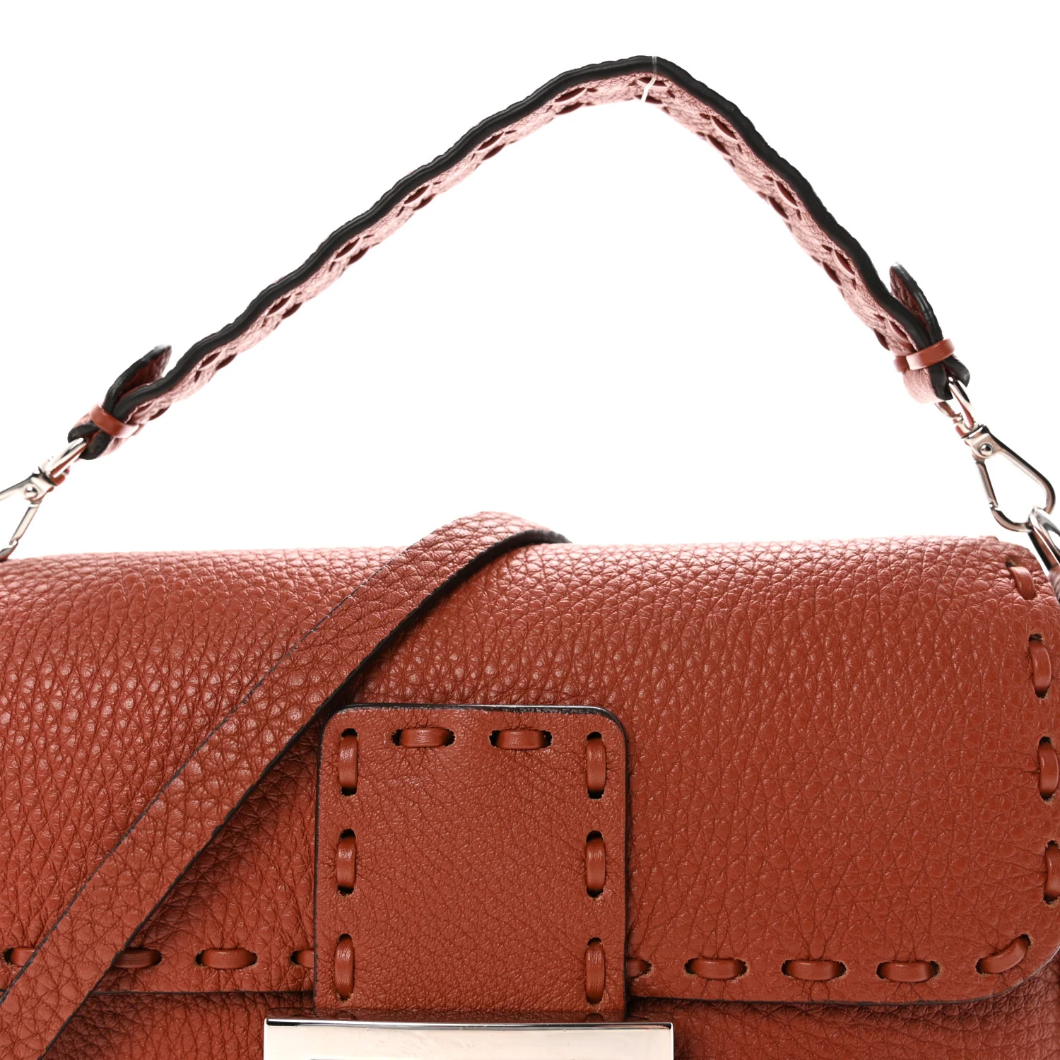 Cuoio Romano Selleria Macro Stitchings Mini Baguette Sienna - Top Club
