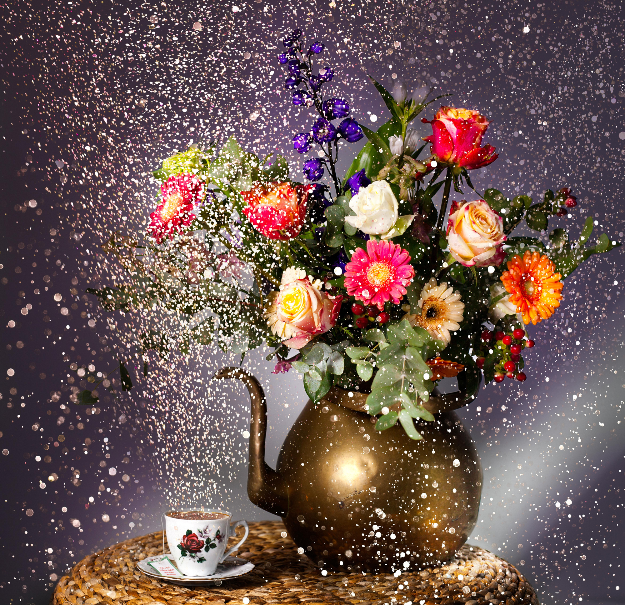 Foto op plexiglas Magic Tea Time 74 x 74 cm