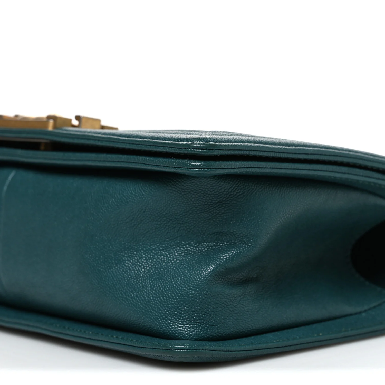 Caviar Quilted Medium Boy Flap Dark Green - Top Club
