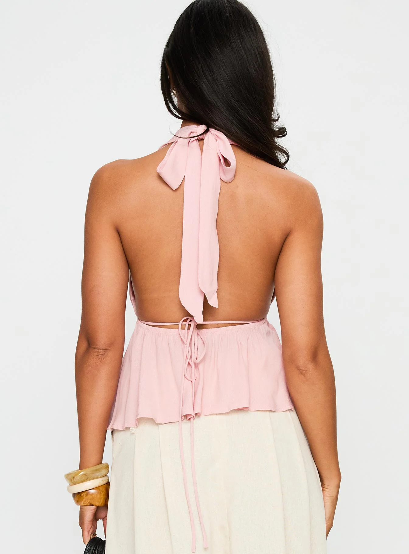 Saddler Halter Top Pink