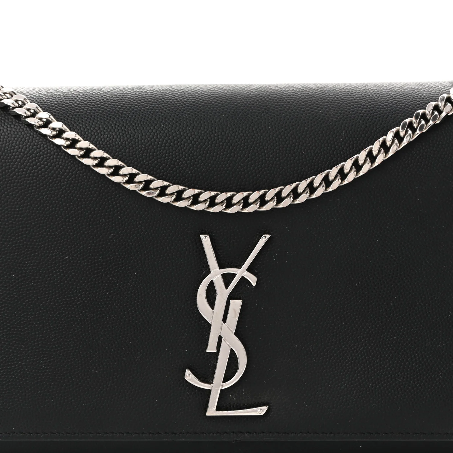 Grain De Poudre Medium Classic Monogram Kate Satchel Black - Top Club