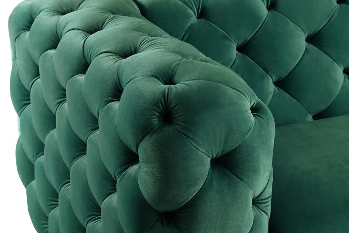 Chesterfield sofa in green / gold 240 x 97 x H. 73cm - Designer Chesterfield sofa