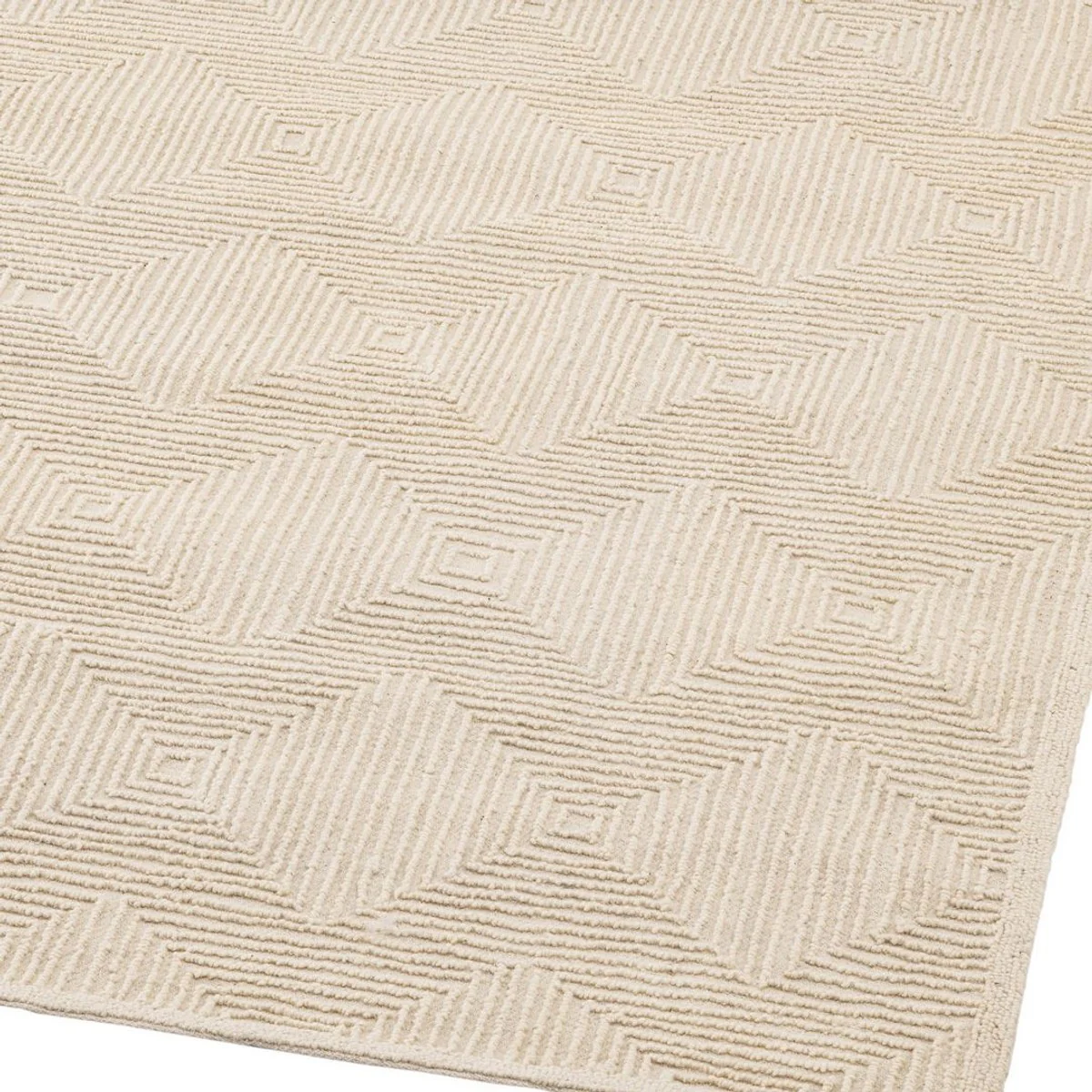 Luxury Cotton Rug Ivory Color - Various Sizes - Hand Tufted Wool Rug - Living Room Rug - Luxury Quality