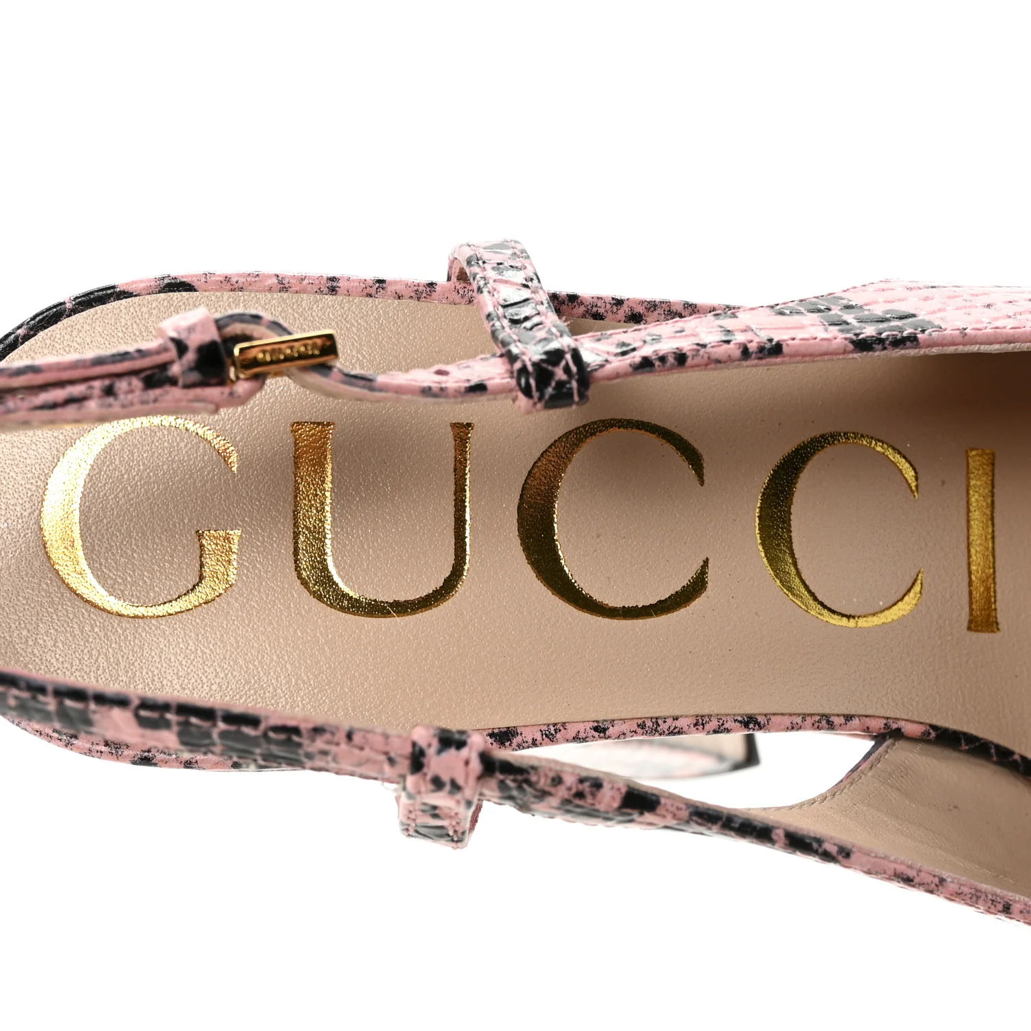 Calfskin Python Print Horsebit Platform 35/120mm Slingback Pumps 35 Wild Rose - Top Club