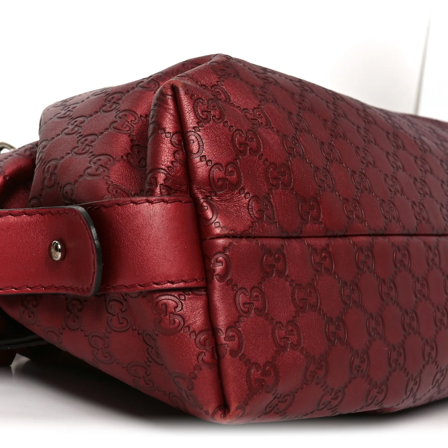 Metallic Guccissima Medium Bamboo Bar Tote Red - Top Club