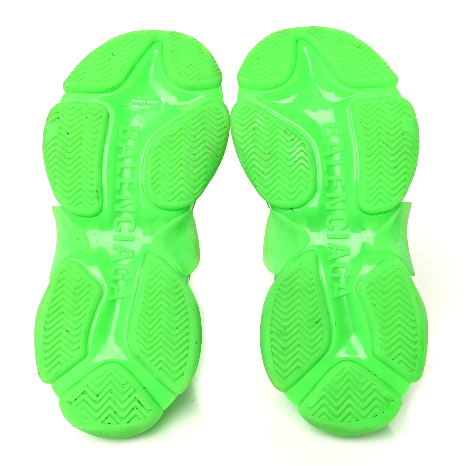 Fabric Mesh Clear Sole Womens Triple S Sneakers 36 Fluo Green - Top Club