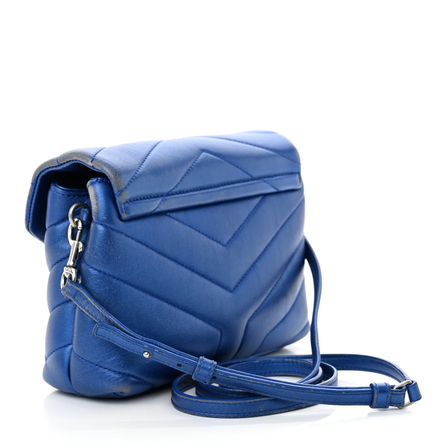 Metallic Calfskin Y Quilted Monogram Toy Loulou Crossbody Bag Blue Royal - Top Club