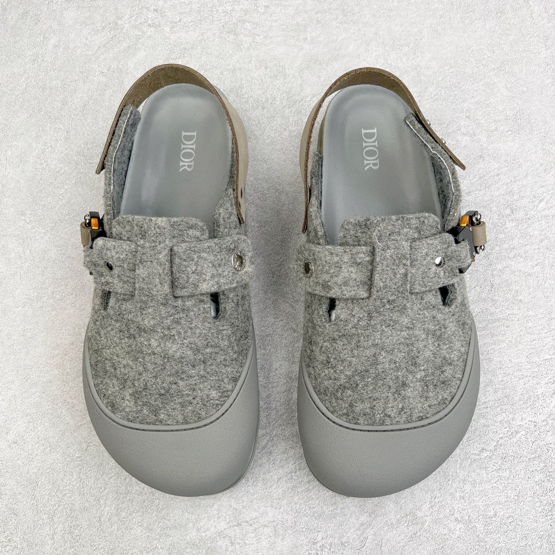 新批次Birkenstock Dior迪奥 Tokio 勃肯 小牛皮 圆头 时尚凉拖 灰色 3SA116ZSC-H800 - Sneaker Replica Workshop