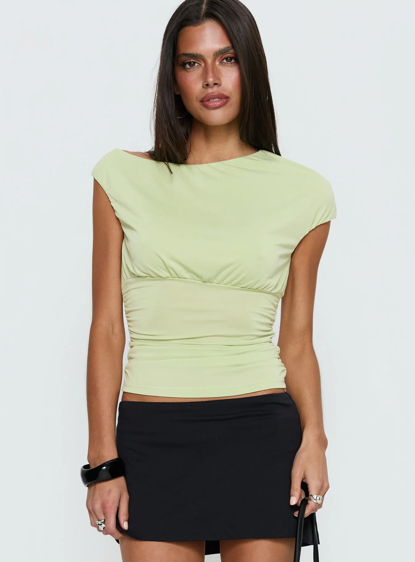 Emelyne Cinched Waist Top Pistachio