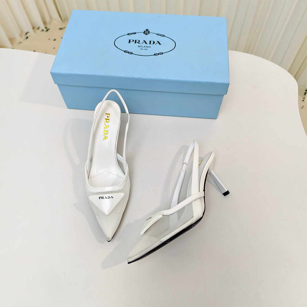 PRADA Mesh fabric slingback pumps - Top Club