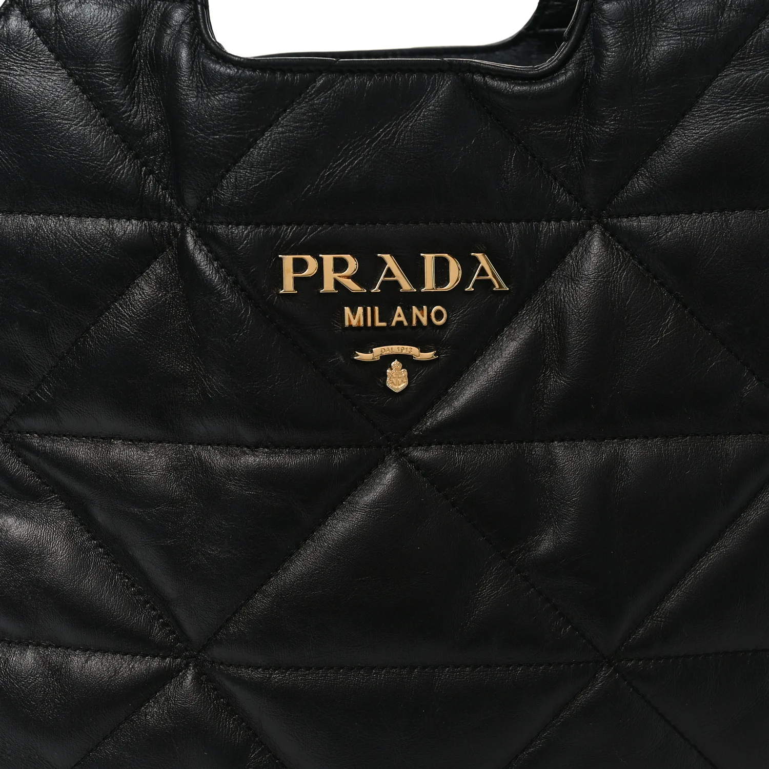 Nappa Quilted Medium Dynamique Tote Black - Top Club