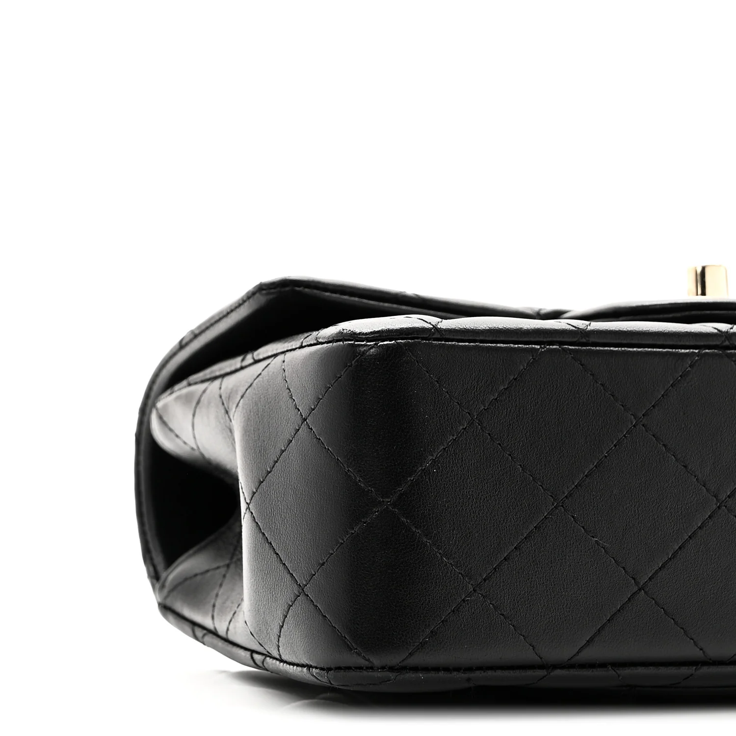 Lambskin Quilted Mini Top Handle Rectangular Flap Black - Top Club