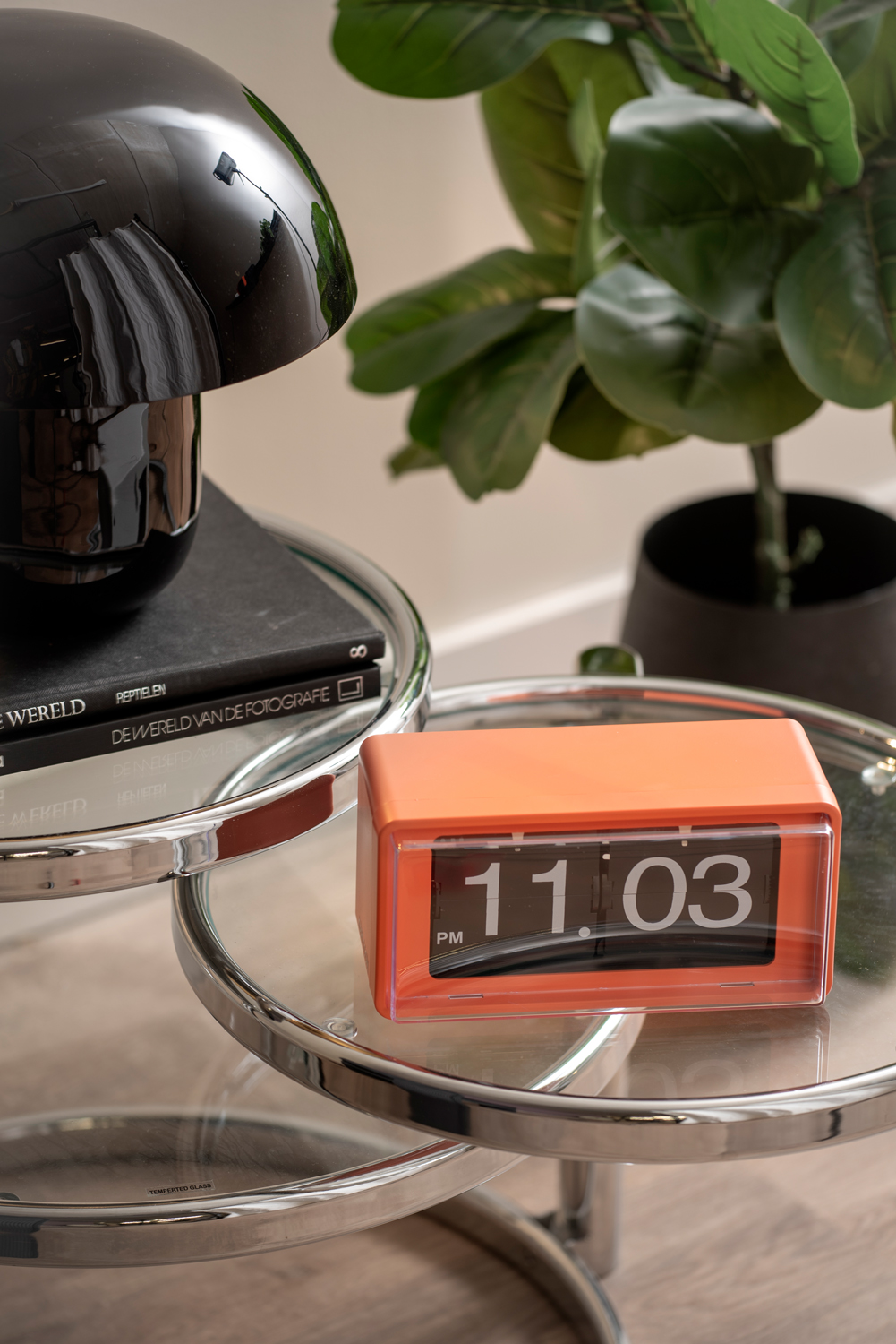 Wandklok Retro Boxed Flip - Wit
