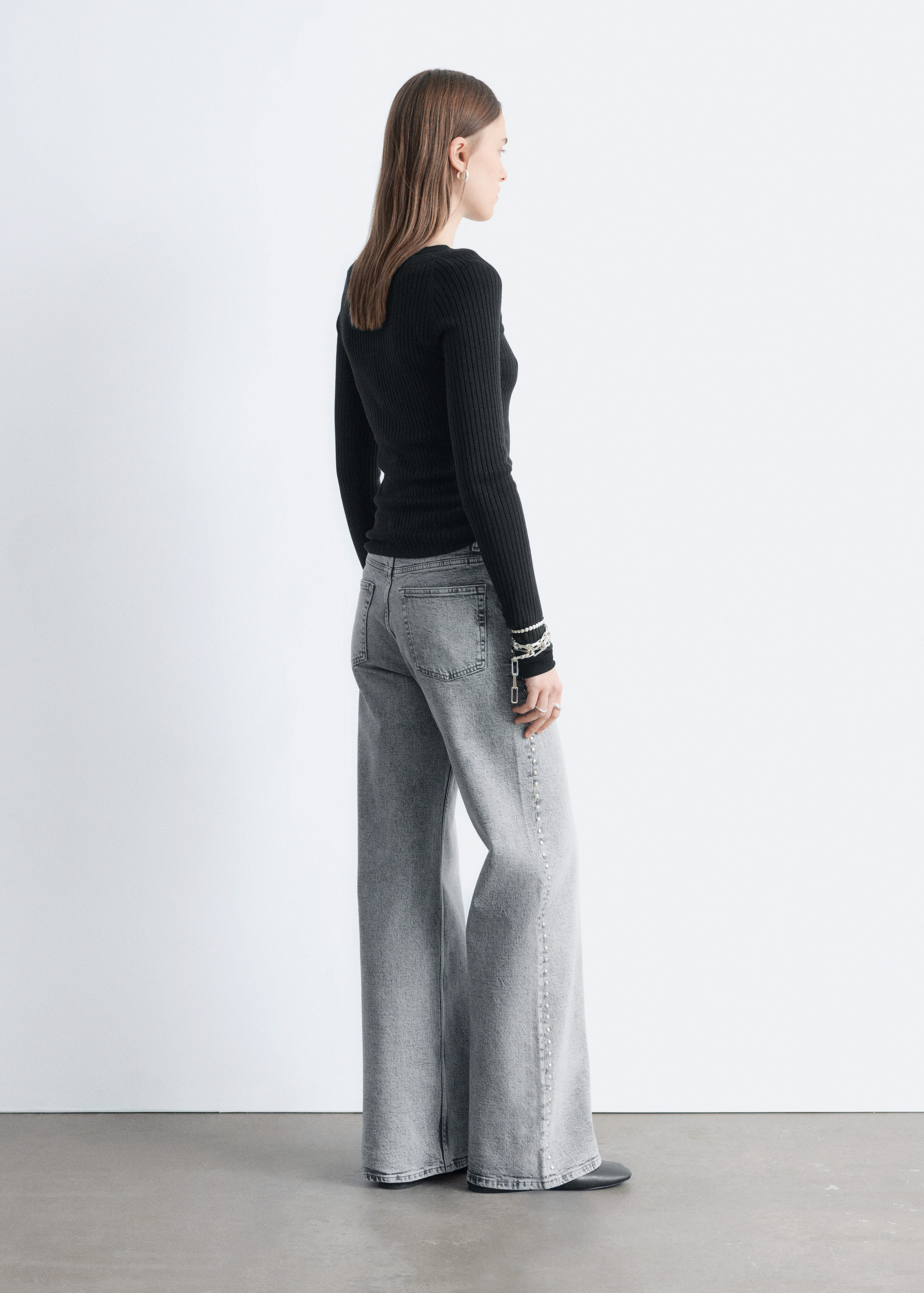 & Other Stories STUDDED WIDE-LEG JEANS