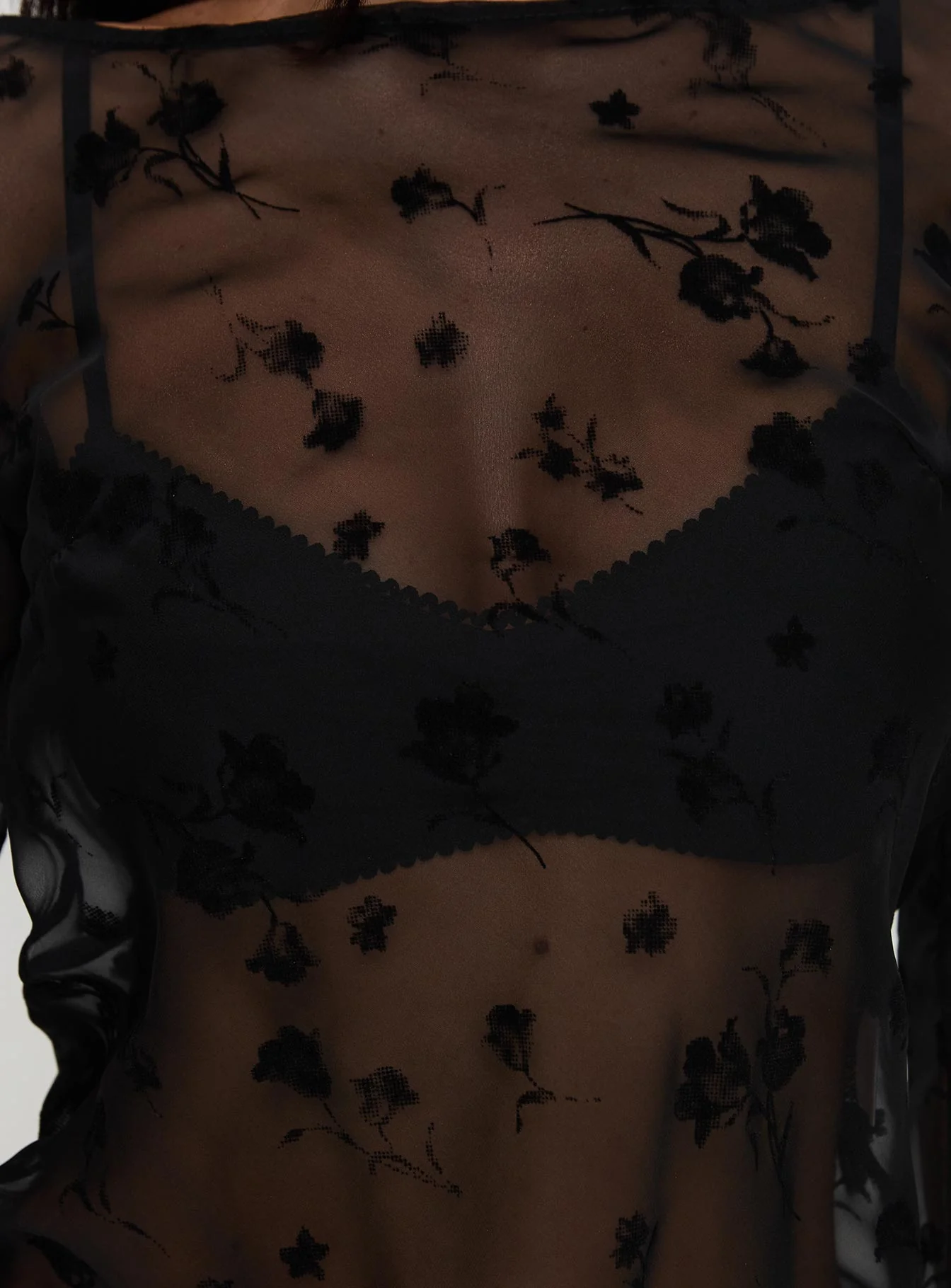 Broken Clocks Long Sleeve Top Black