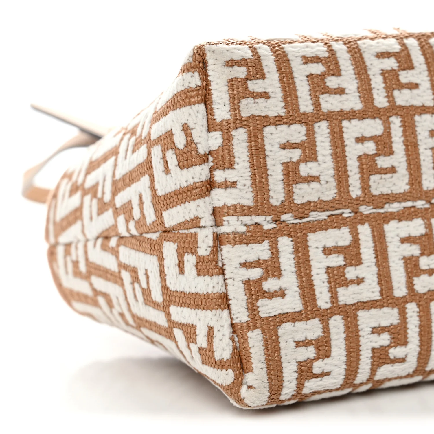 Raffia Chenille Vitello King Plexiglass Micro FF Mini By The Way Top Handle Boston Bag Naturale White - Top Club