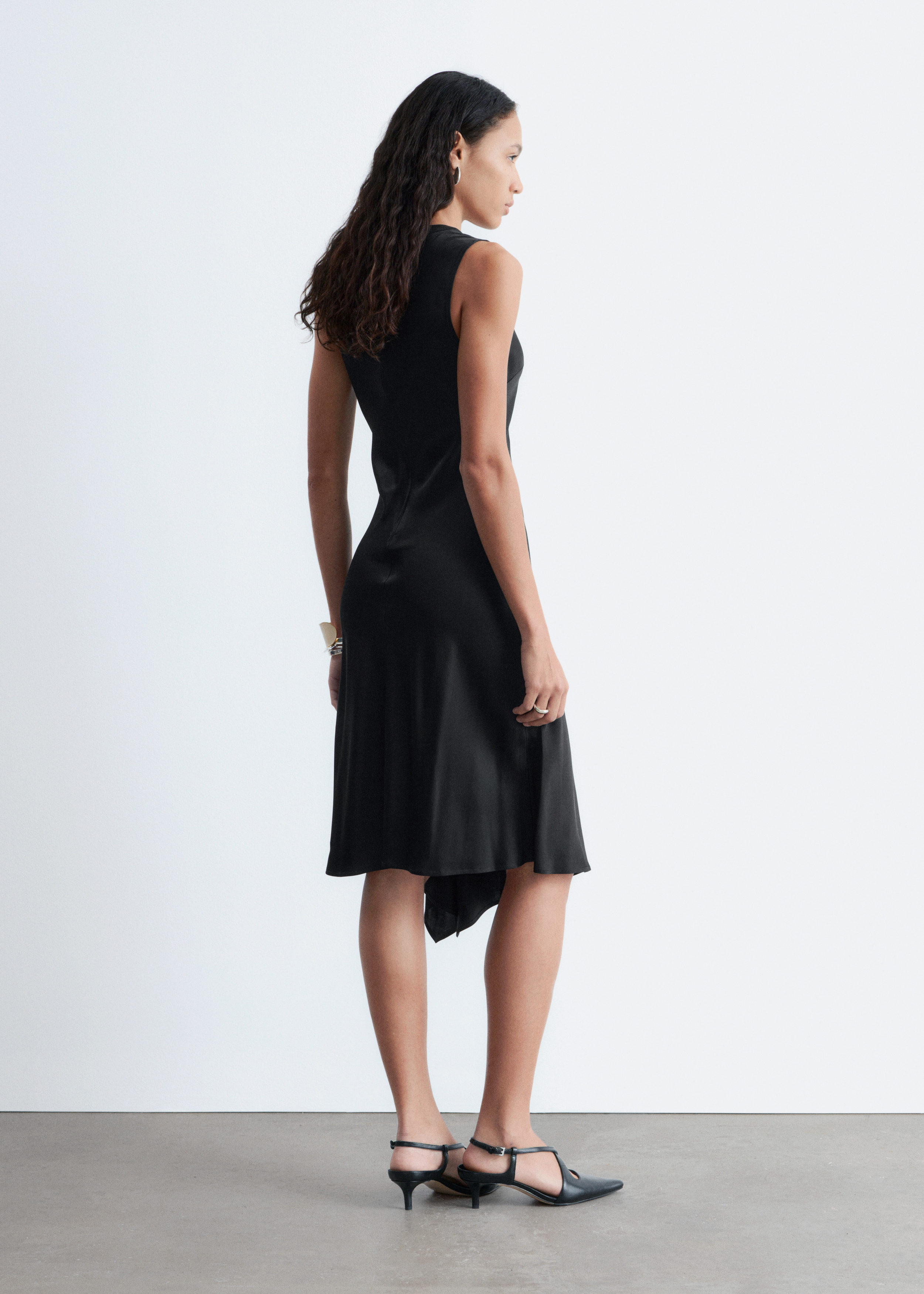 & Other Stories ASYMMETRIC SATIN MIDI DRESS