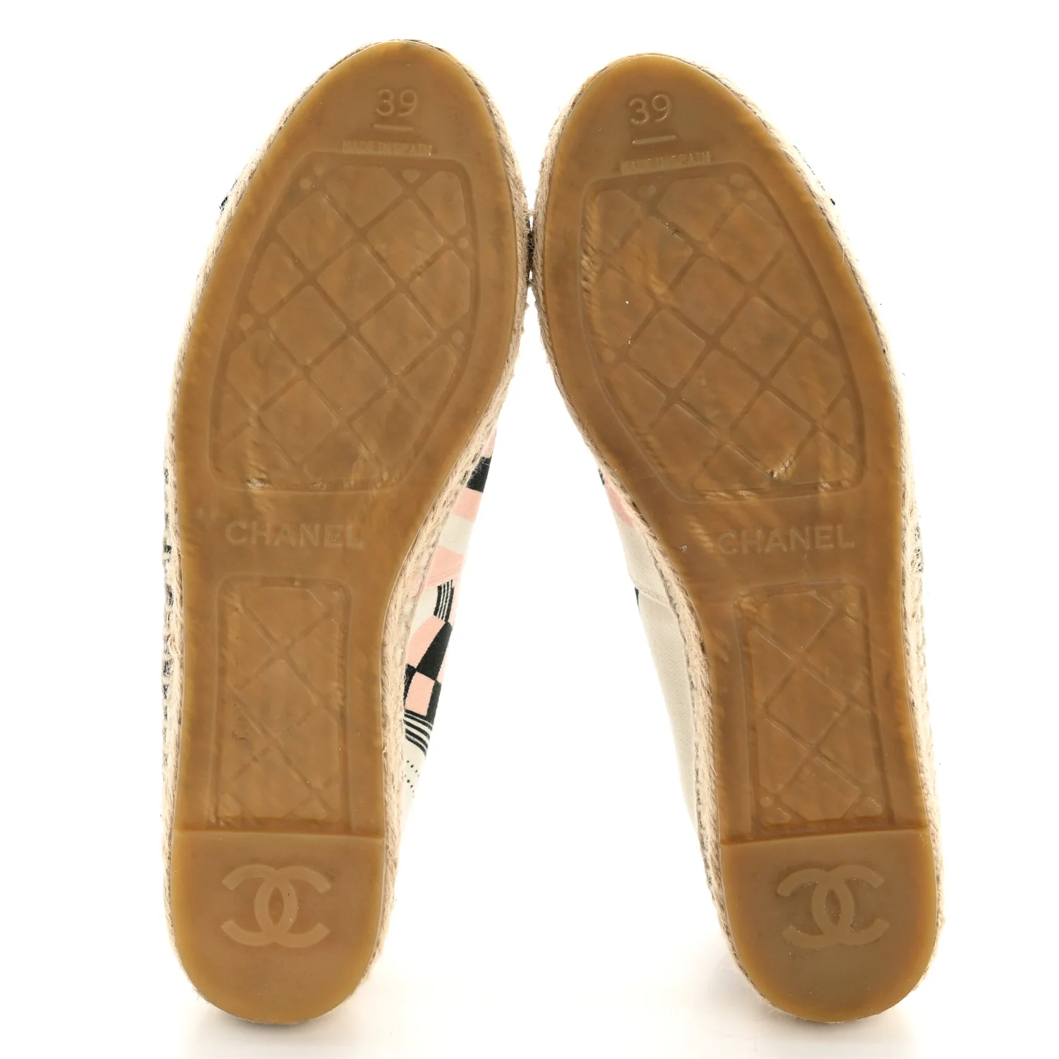 Fabric CC Espadrilles 39 Pink White Black - Top Club